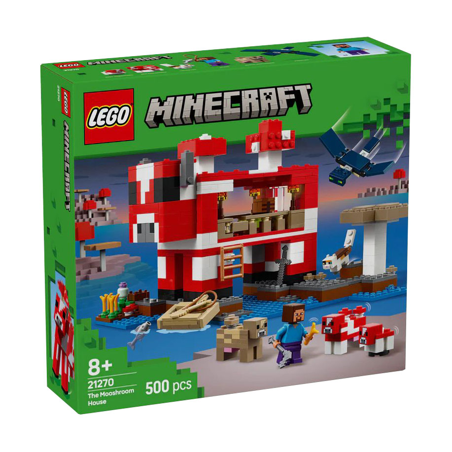 

Конструктор LEGO Minecraft Грибний будинок, 500 деталей, від 8 років (21270)