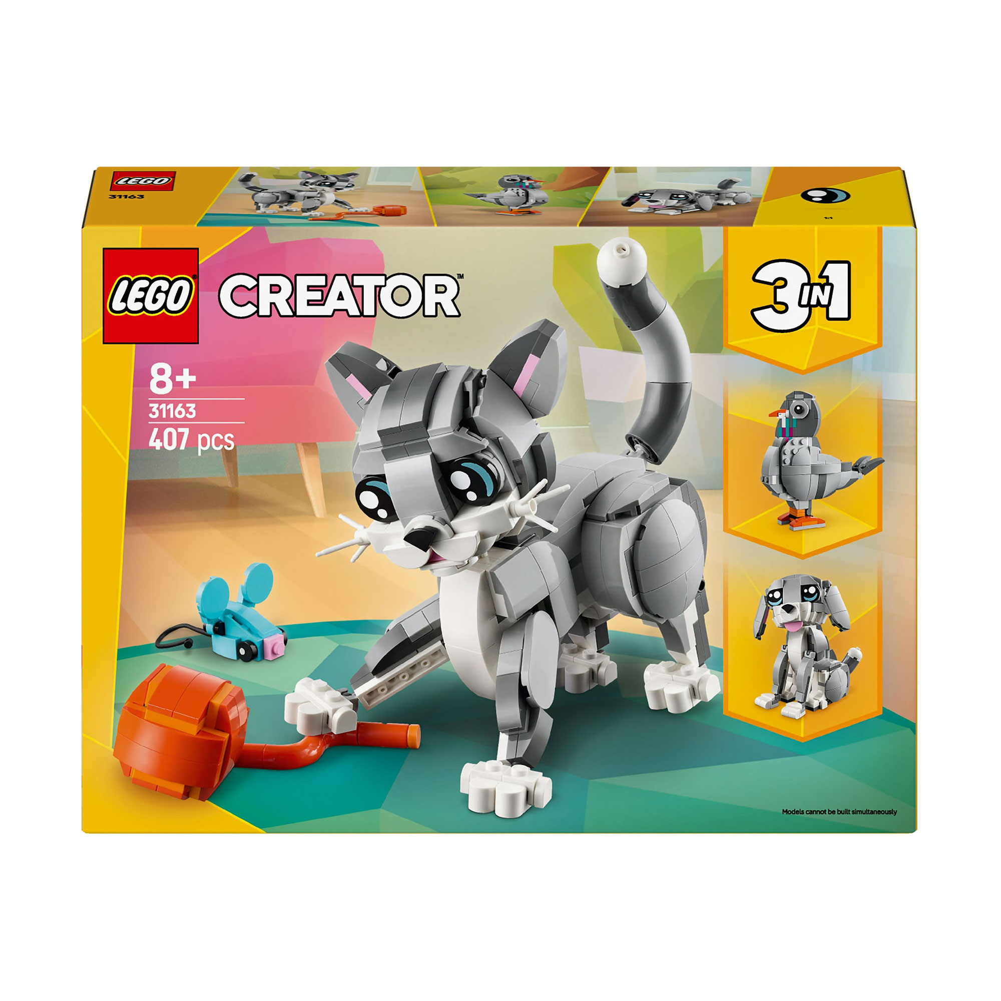 

Конструктор LEGO Creator Грайливий кіт, 407 деталей, від 8 років (31163)