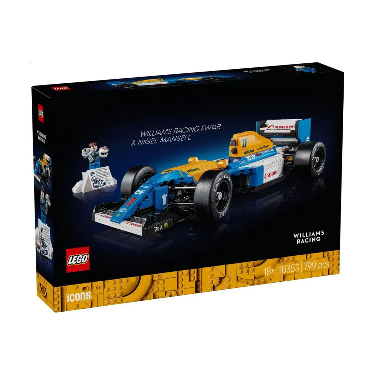

Конструктор LEGO Icons Williams Racing FW14B і Найджел Менселл, 799 деталей, від 18 років (10353)