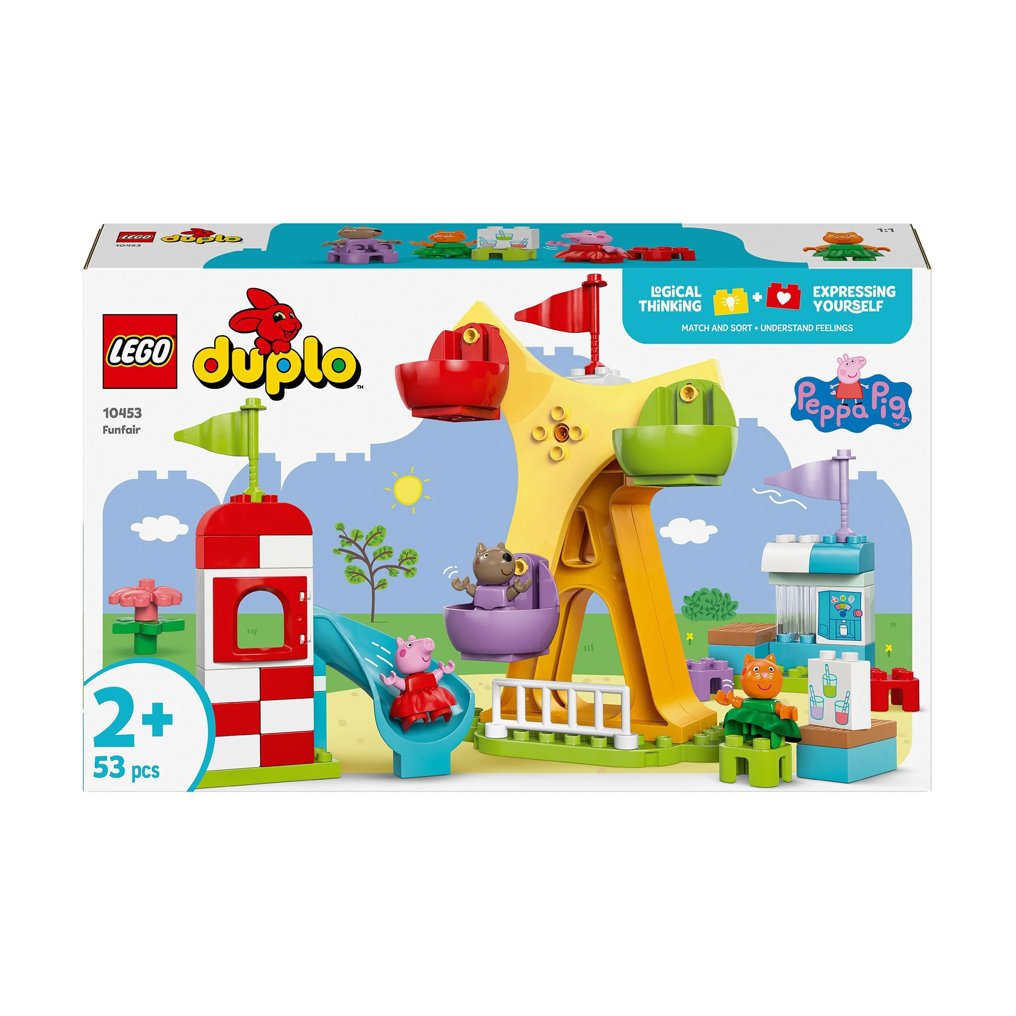 

Конструктор LEGO Duplo Peppa Pig Ярмарок розваг, 53 деталі, від 2 років (10453)