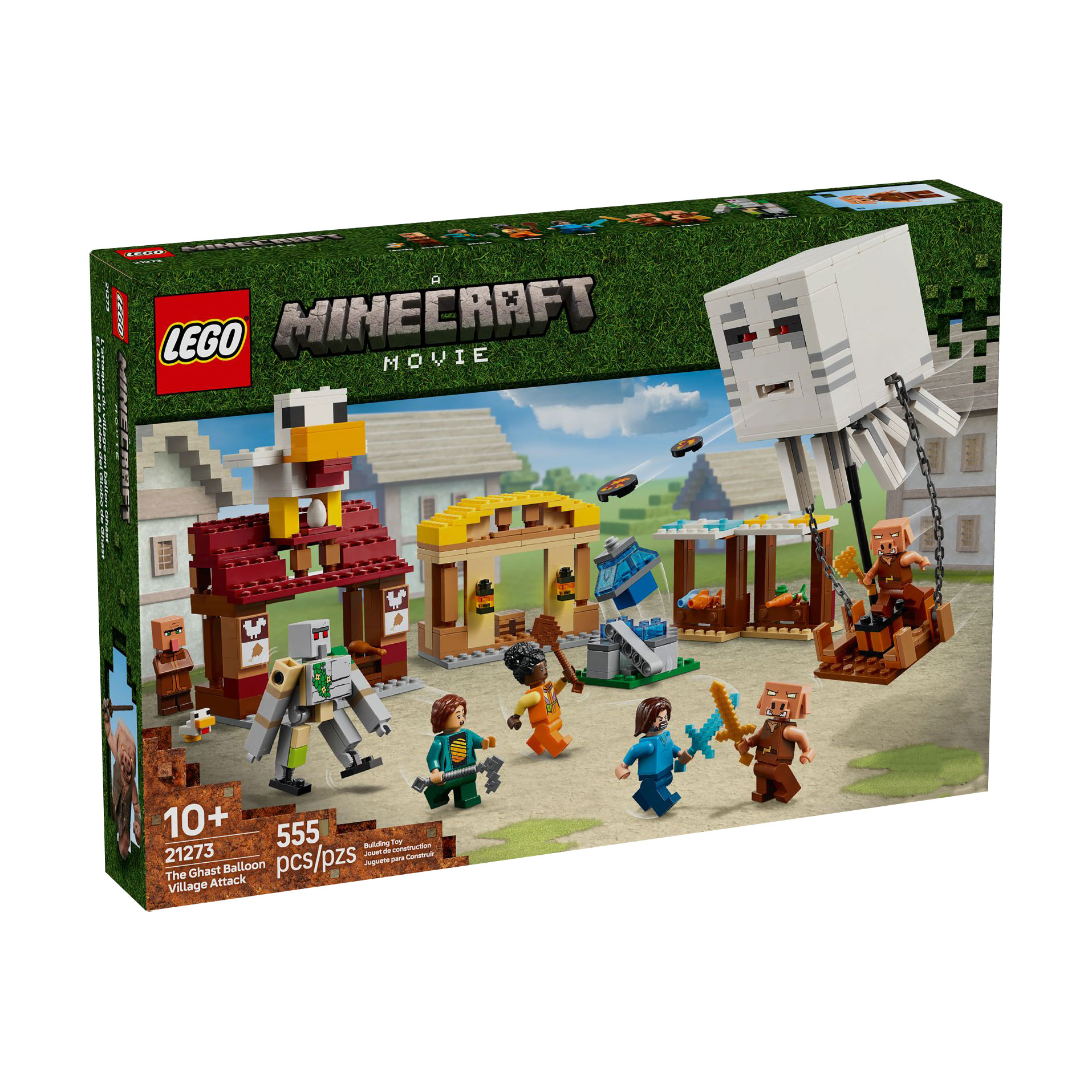 

Конструктор LEGO Minecraft Напад на село з повітряною кулею Ґаст, 555 деталей, від 10 років (21273)