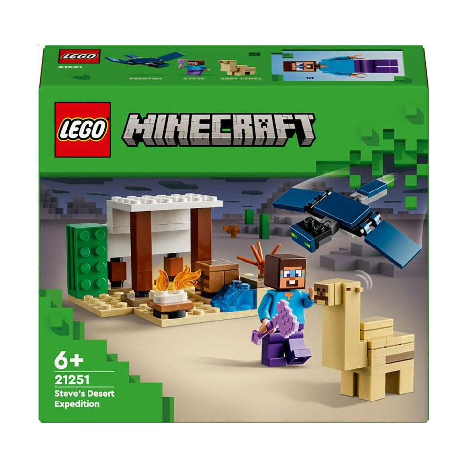 

Конструктор LEGO Minecraft Експедиція Стіва в пустелю, 75 деталей, від 6 років (21251)