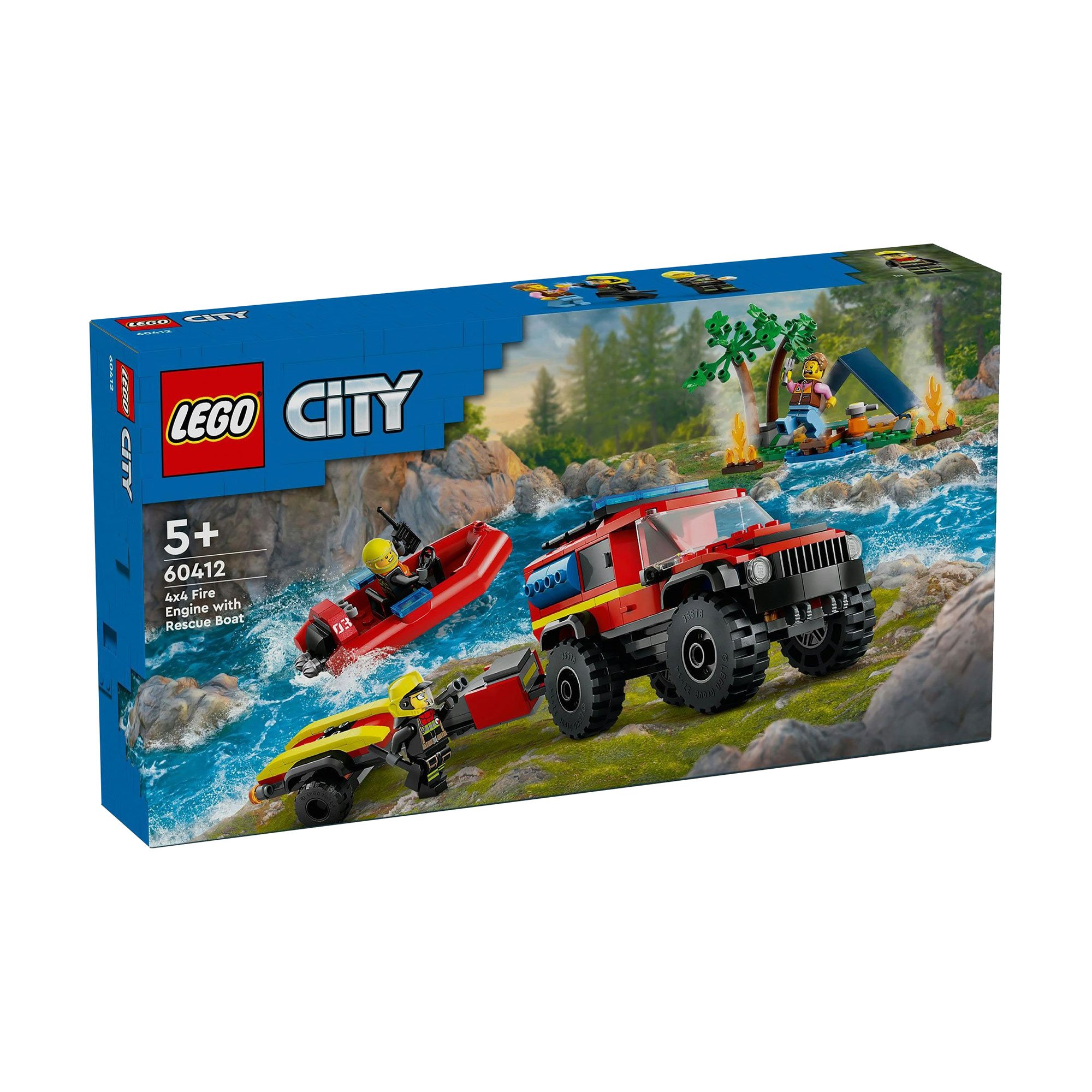 

Конструктор LEGO City Пожежний позашляховик з рятувальним човном, 301 деталь, від 5 років (60412)