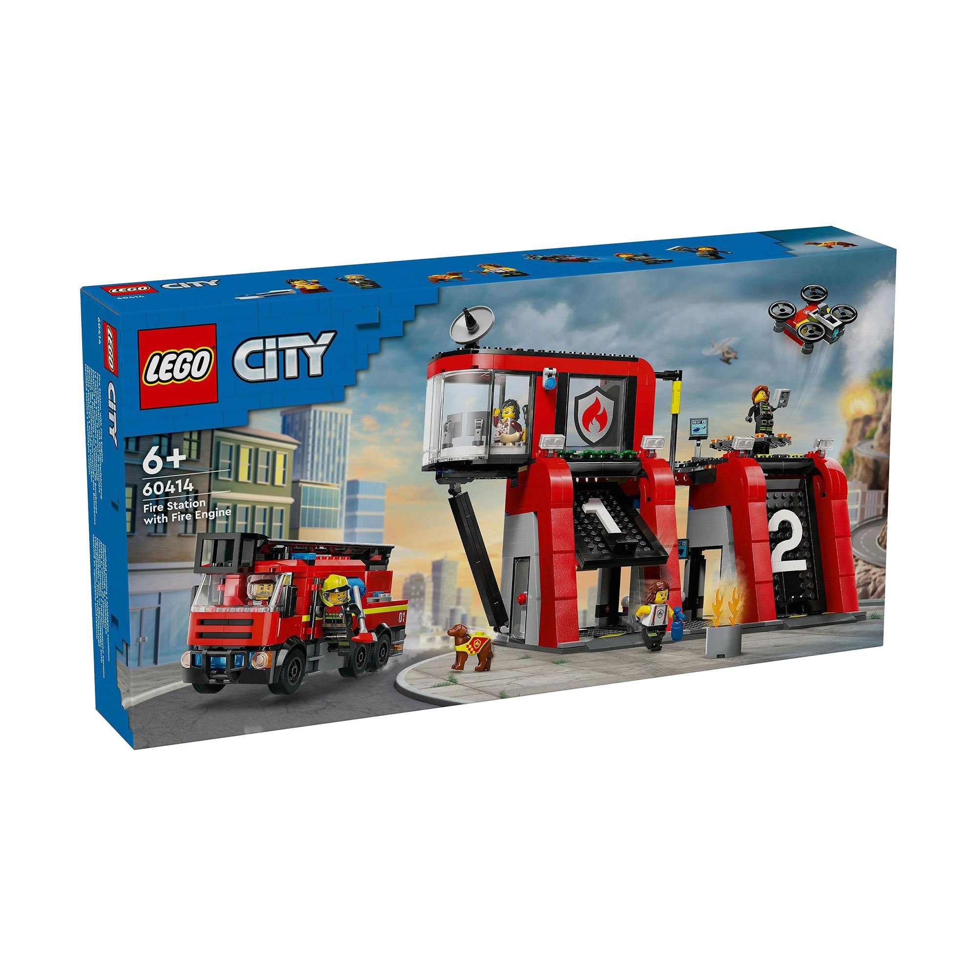 

Конструктор LEGO City Пожежне депо з пожежною машиною, 843 деталі, від 6 років (60414)