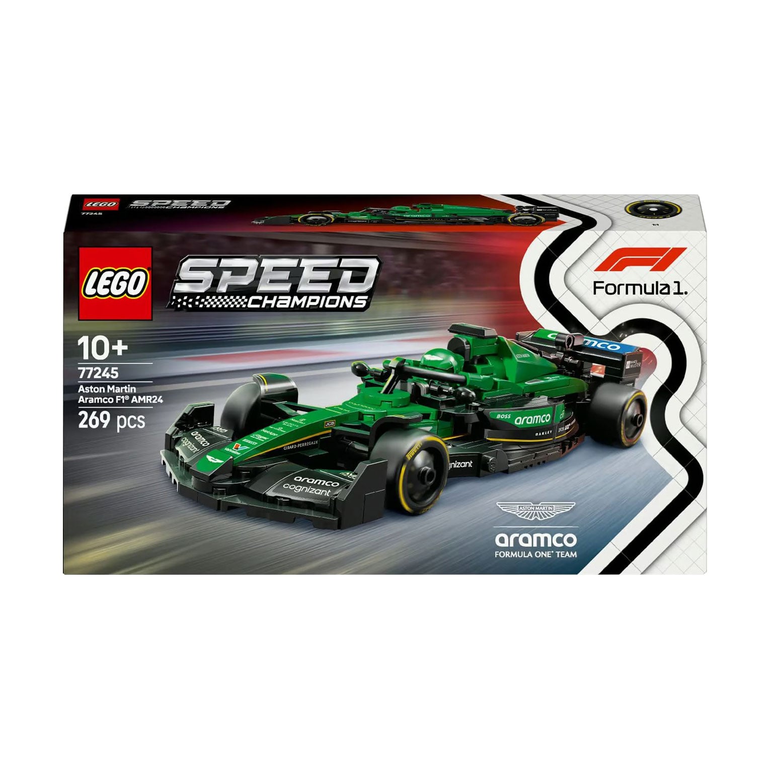 

Конструктор LEGO Speed Champions Автомобіль для перегонів Aston Martin Aramco F1 AMR24, 269 деталей, від 10 років (77245)