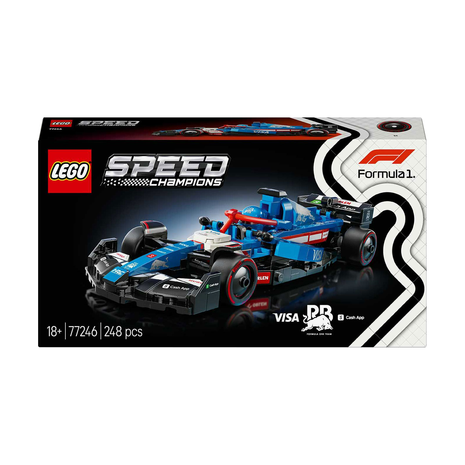 

Конструктор LEGO Speed Champions Автомобіль для перегонів F1 Visa Cash RB VCARB 01, 248 деталей, від 18 років (77246)