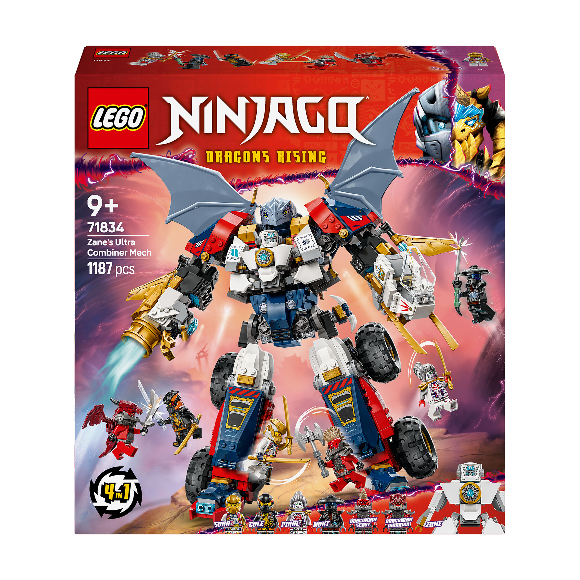 

Конструктор LEGO Ninjago Ультраоб'єднувальний робот Зейна, 1187 деталей, від 9 років (71834)