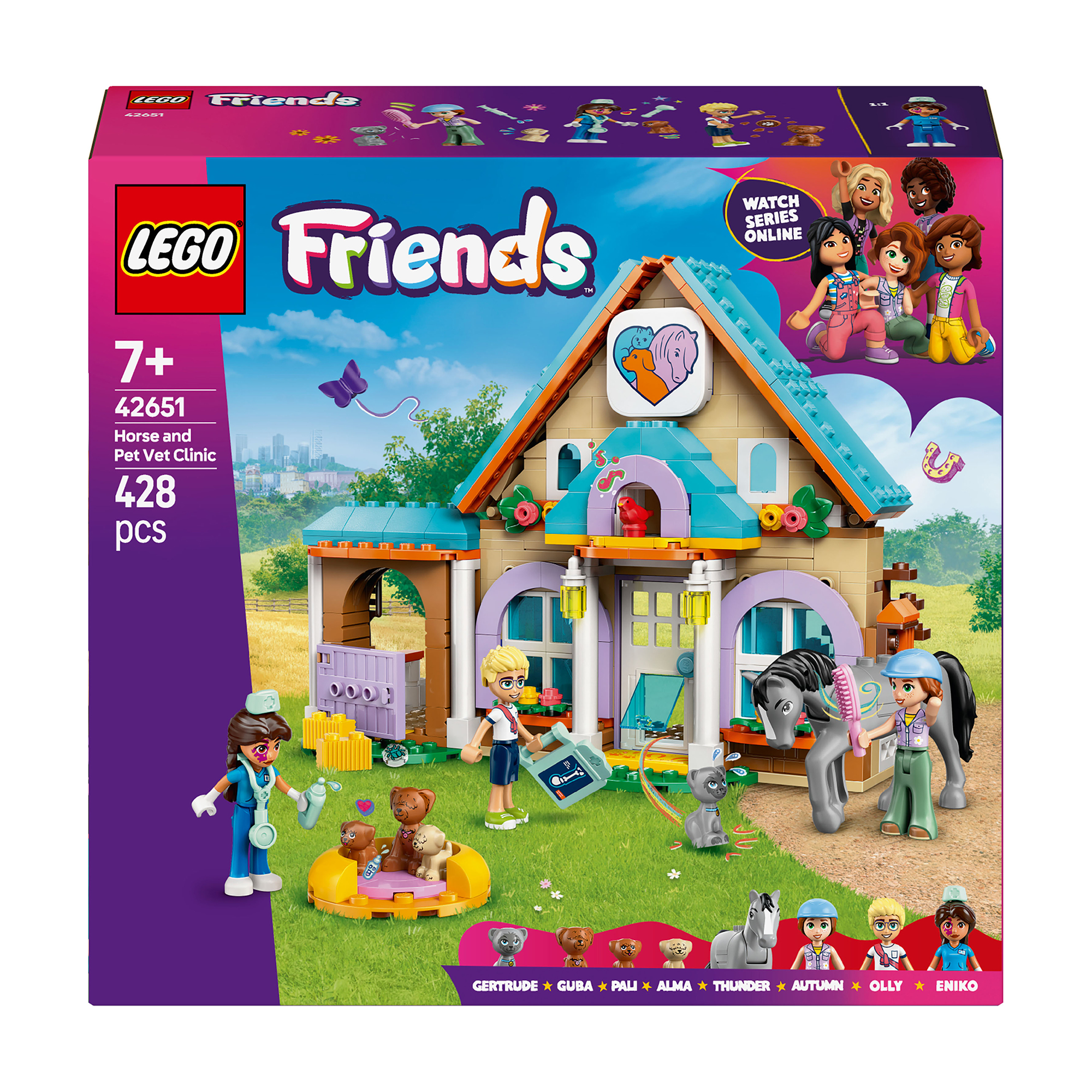 

Конструктор LEGO Friends Ветеринарна клініка для коней і домашніх улюбленців, 428 деталей, від 7 років (42651)