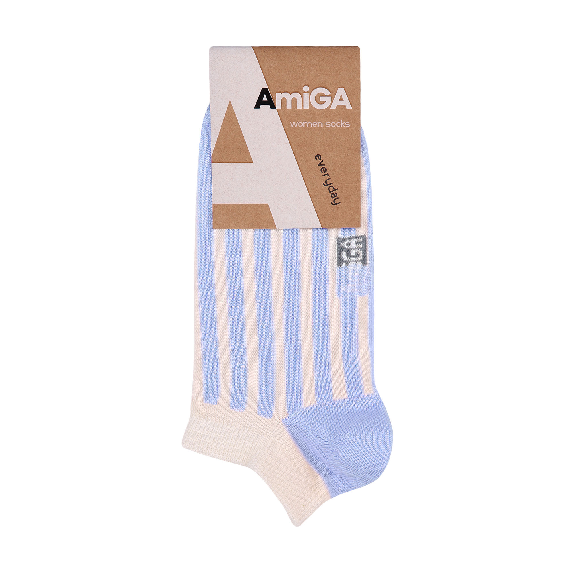 

Шкарпетки жіночі AmiGA укорочені, смужка, блакитні, розмір 23-25 (113947)