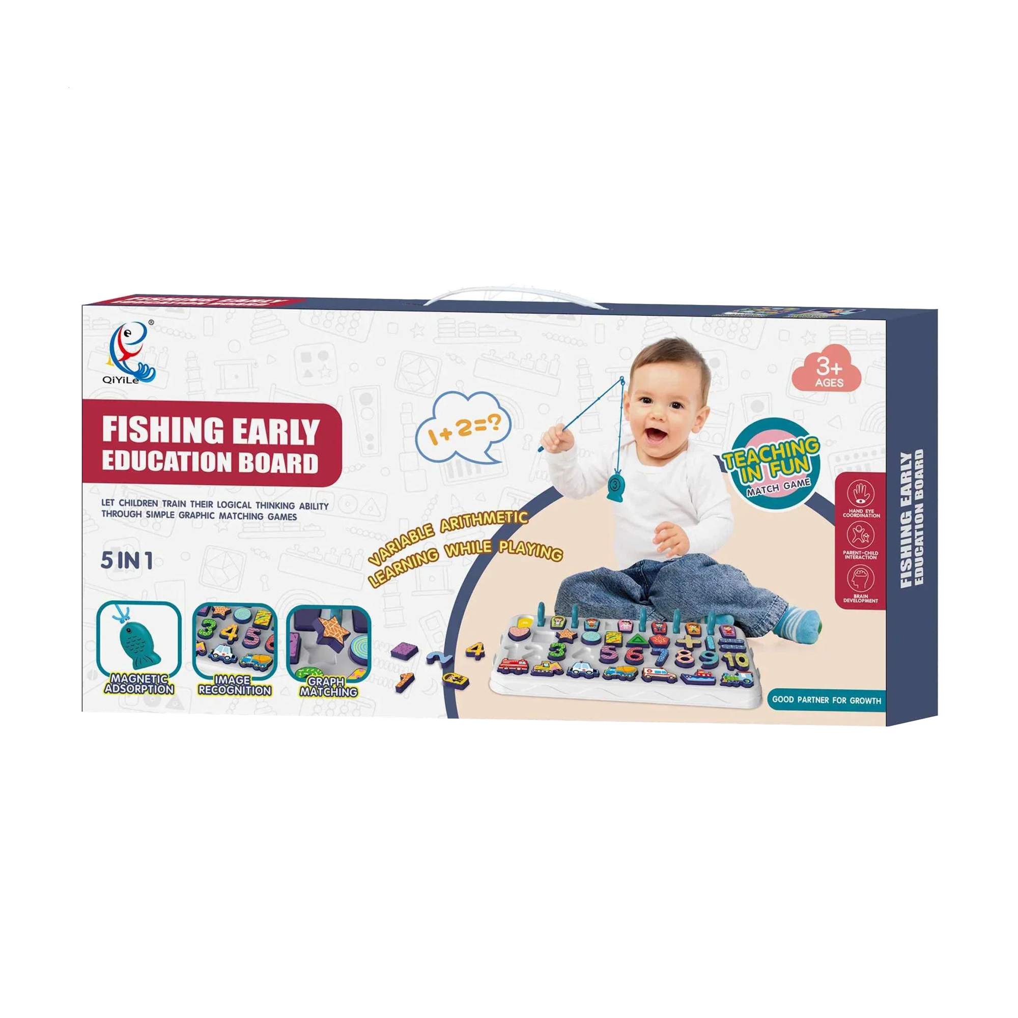 

Магнітна рибалка QiYiLe Fishing Early Education Board 5 в 1 для ранього розвитку, від 3 років