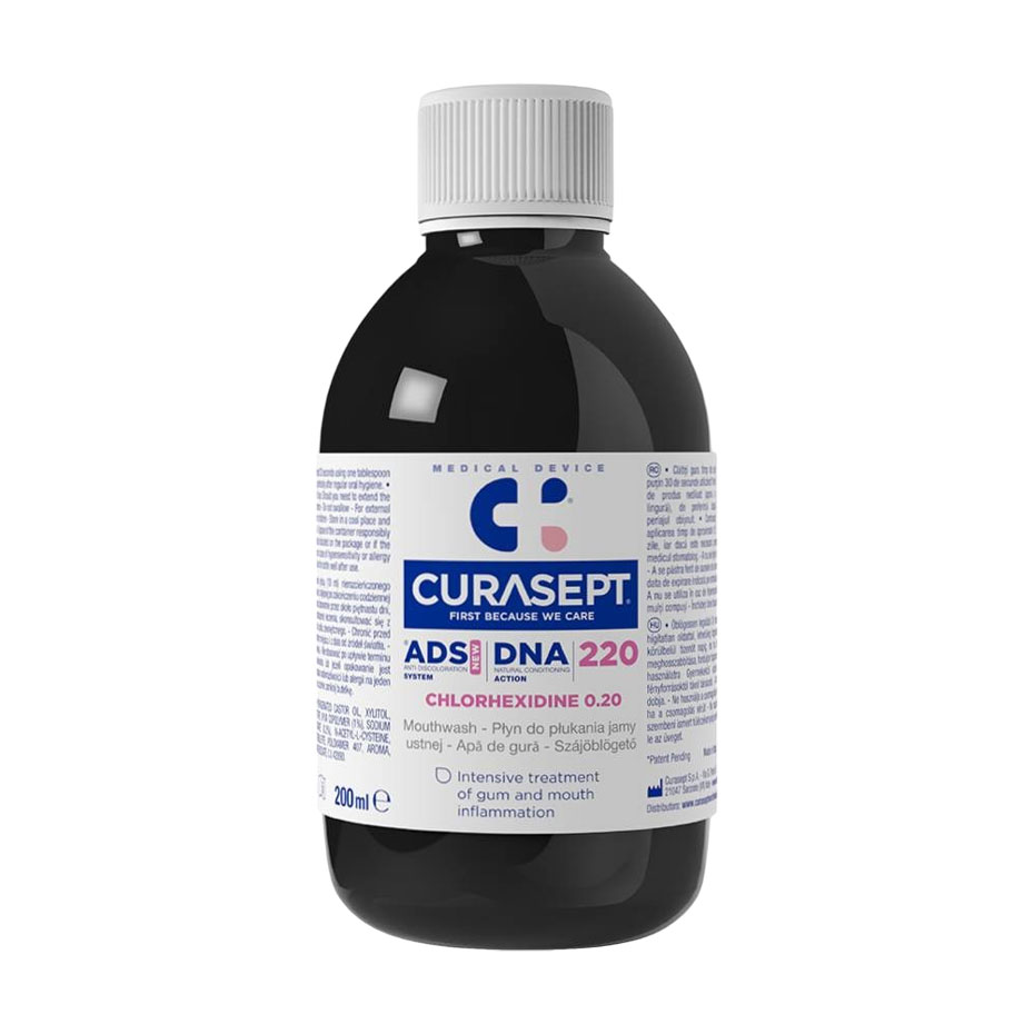 

Ополіскувач для ротової порожнини Curasept ADS DNA 220 Chlorhexidine 0.20 Mouthwash Oral Solution, 200 мл