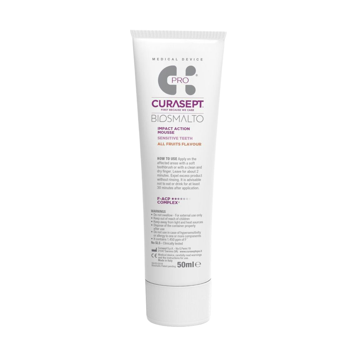 

Мус для зубів Curasept Biosmalto Sensitive Teeth Mousse для чутливих зубів, 50 мл