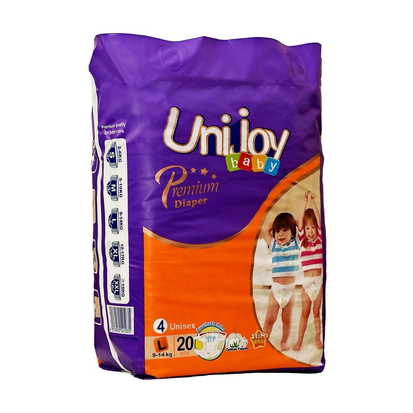 

Підгузки Unijoy Premium Diapers розмір L (9-14 кг), 20 шт