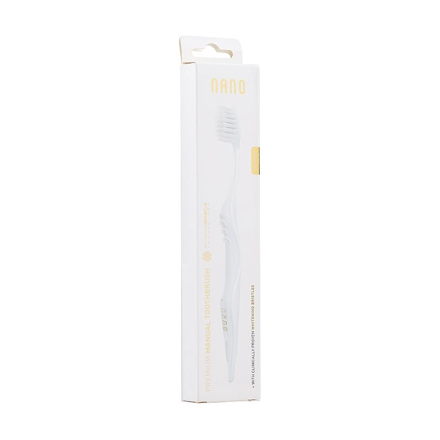

Зубна щітка WhiteWash Laboratories Nano Premium Manual Toothbrush Антибактеріальна, біла, 1 шт