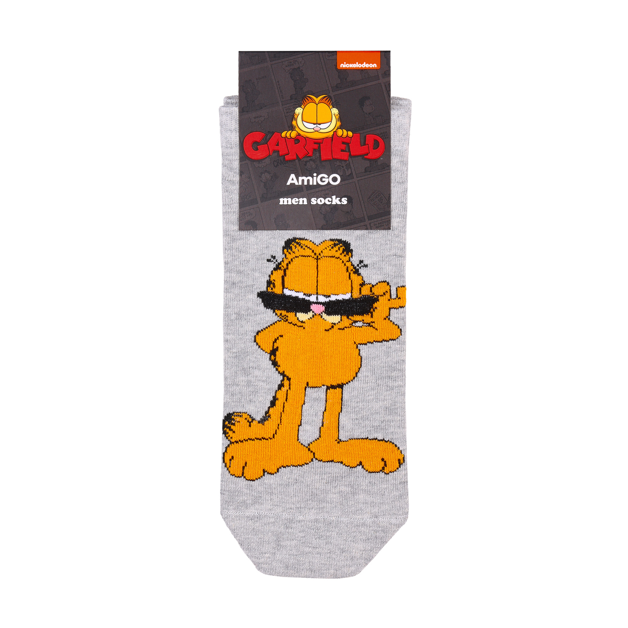 

Шкарпетки чоловічі AmiGO Гарфілд, короткі, сірі, розмір 27