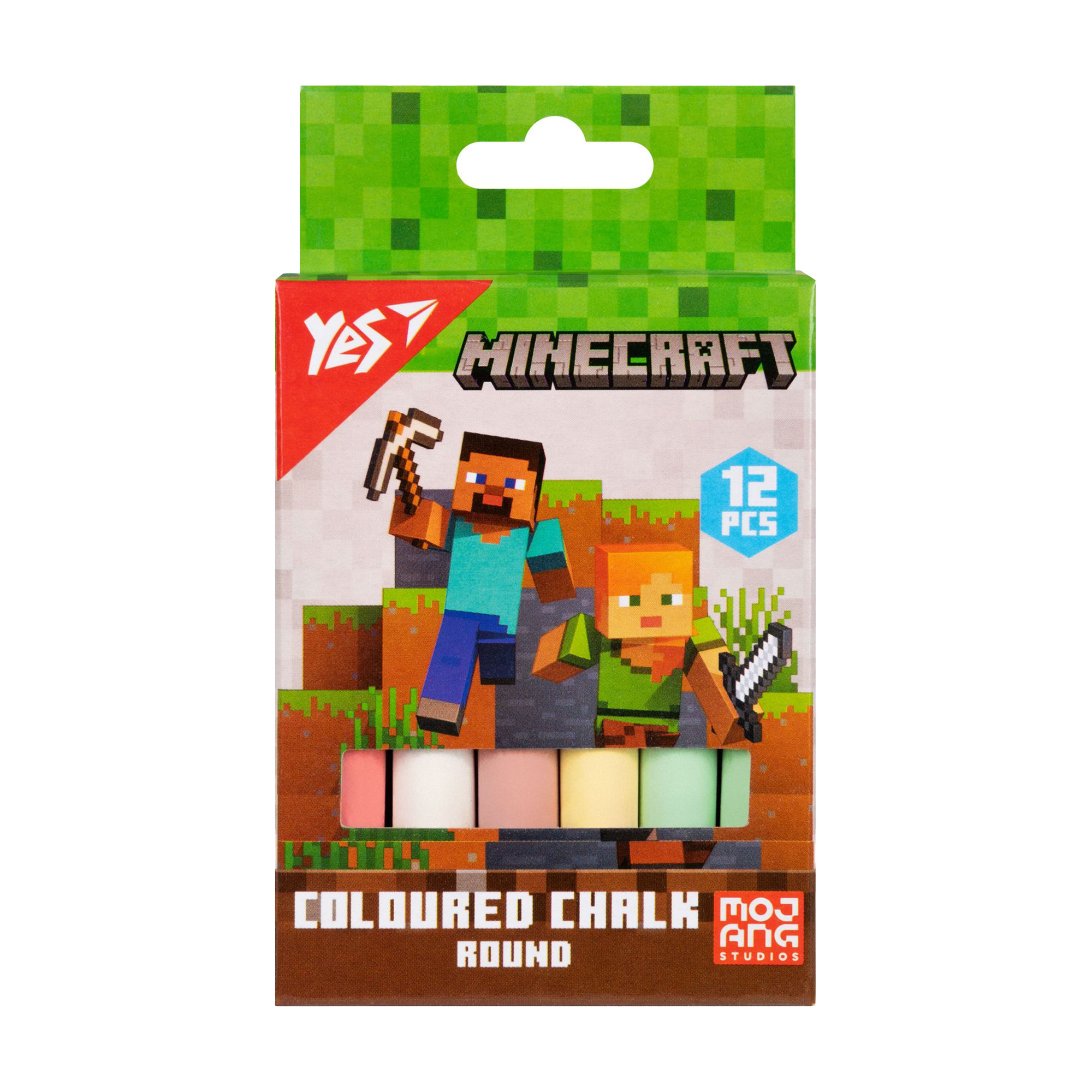 

Крейда для малювання на асфальті YES Minecraft кругла, 6 кольорів, 12 шт (Кнц0514)