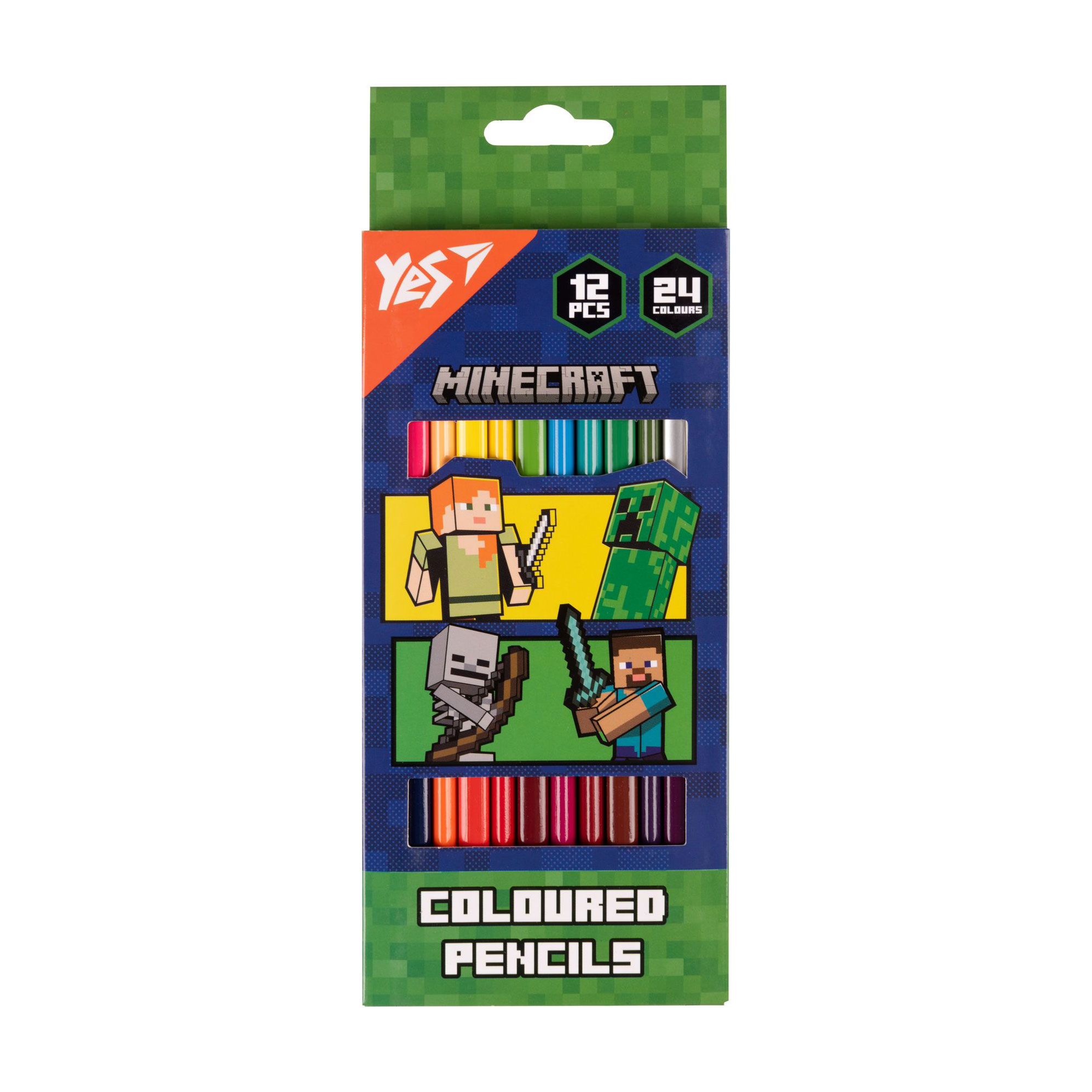 

Набір двосторонніх кольорових олівців YES Minecraft Heroes, 24 кольори, 12 шт (Кнц2908)