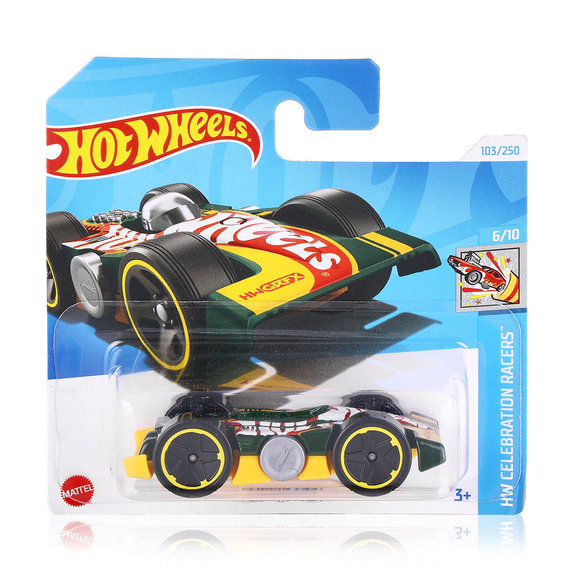 

Базовий автомобіль Hot Wheels Flippin Fast, жовто-зелений з червоним написом, від 3 років, 11*3.5*11 см (5785)