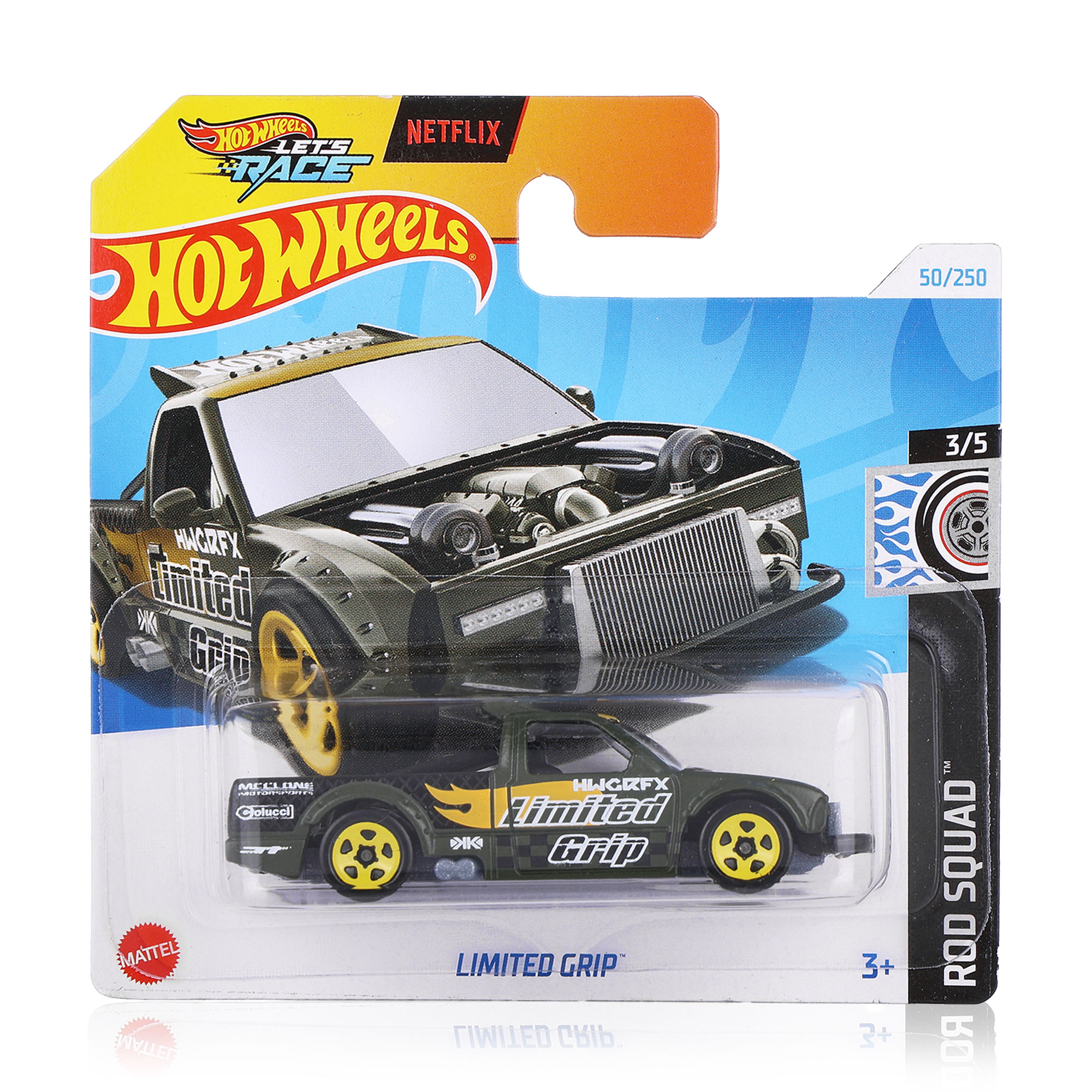 

Базовий автомобіль Hot Wheels Limited Grip, зелений з жовтою вставкою, від 3 років, 11*3.5*11 см (5785)