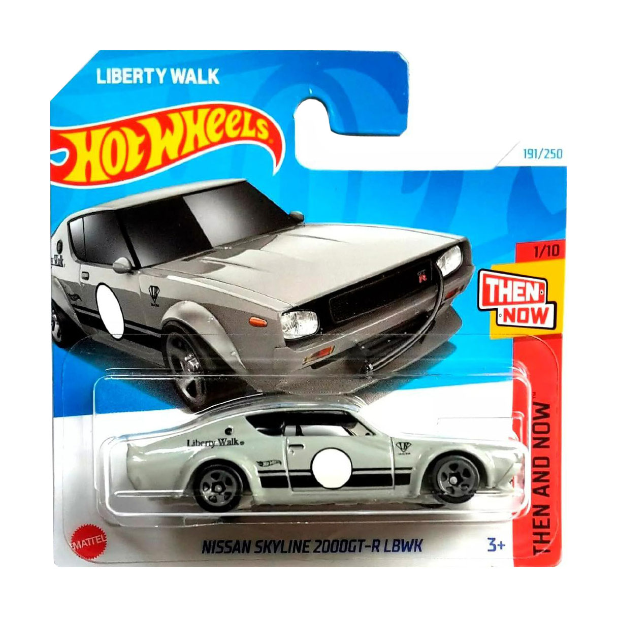 

Базовий автомобіль Hot Wheels Nissan Skyline 2000Gt-R Lbwk, сірий з білим кружечком, від 3 років, 11*3.5*11 см (5785)