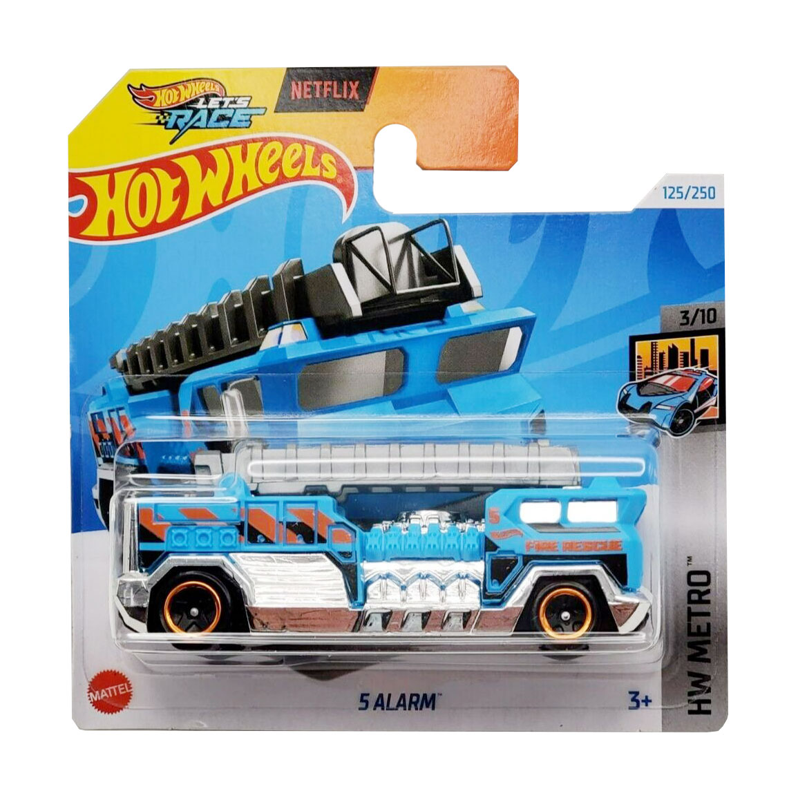

Базовий автомобіль Hot Wheels S Alarm, синій з сірою драбиною, від 3 років, 11*3.5*11 см (5785)