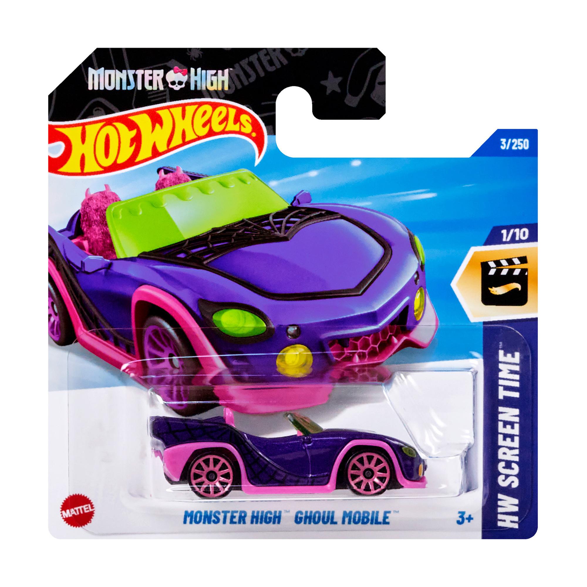

Базовий автомобіль Hot Wheels Monster High Ghoul Mobile, фіолетовий, з рожевим сидінням, від 3 років, 11*3.5*11 см (5785)