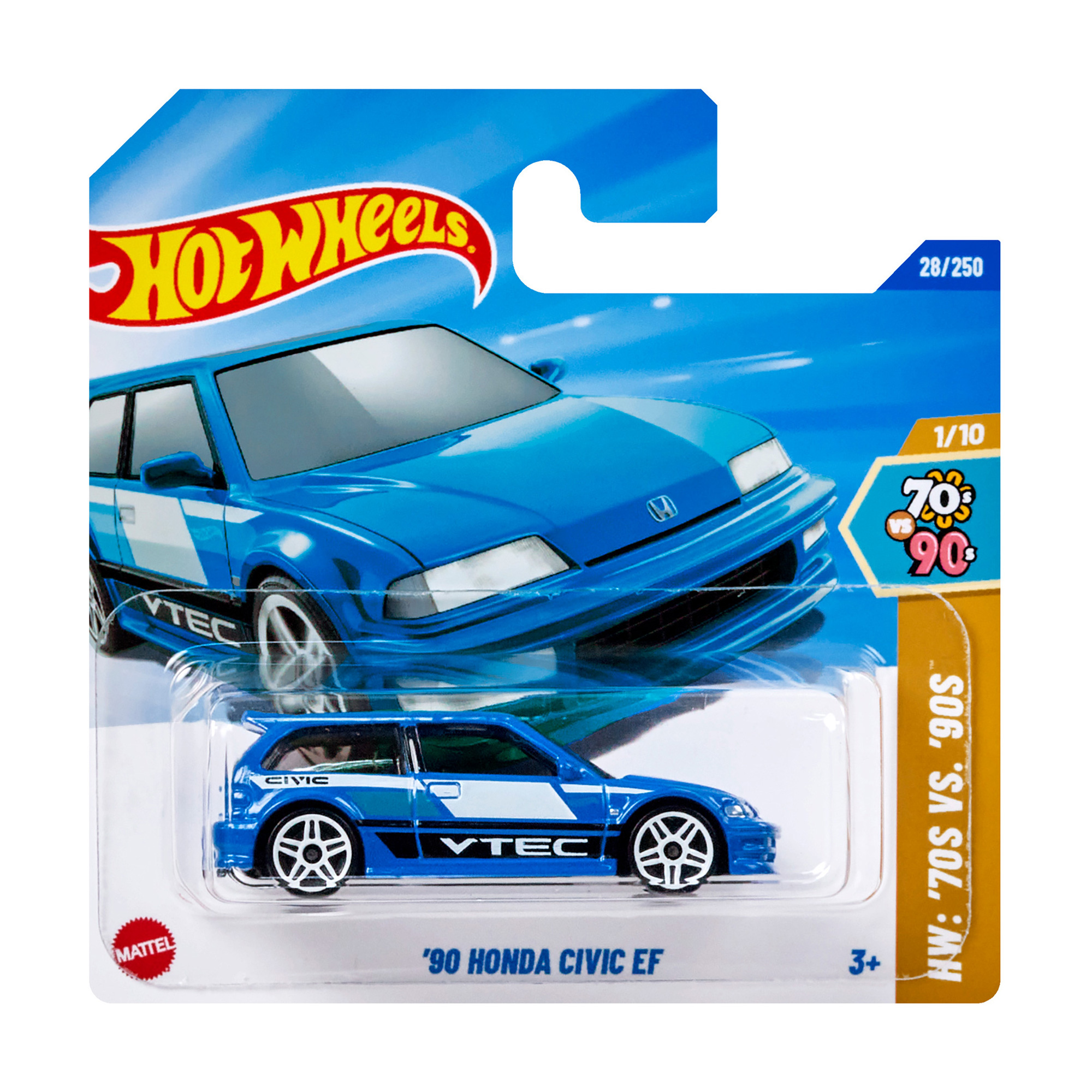 

Базовий автомобіль Hot Wheels 90 Honda Civic EF, синій, з білими вставками, від 3 років, 11*3.5*11 см (5785)