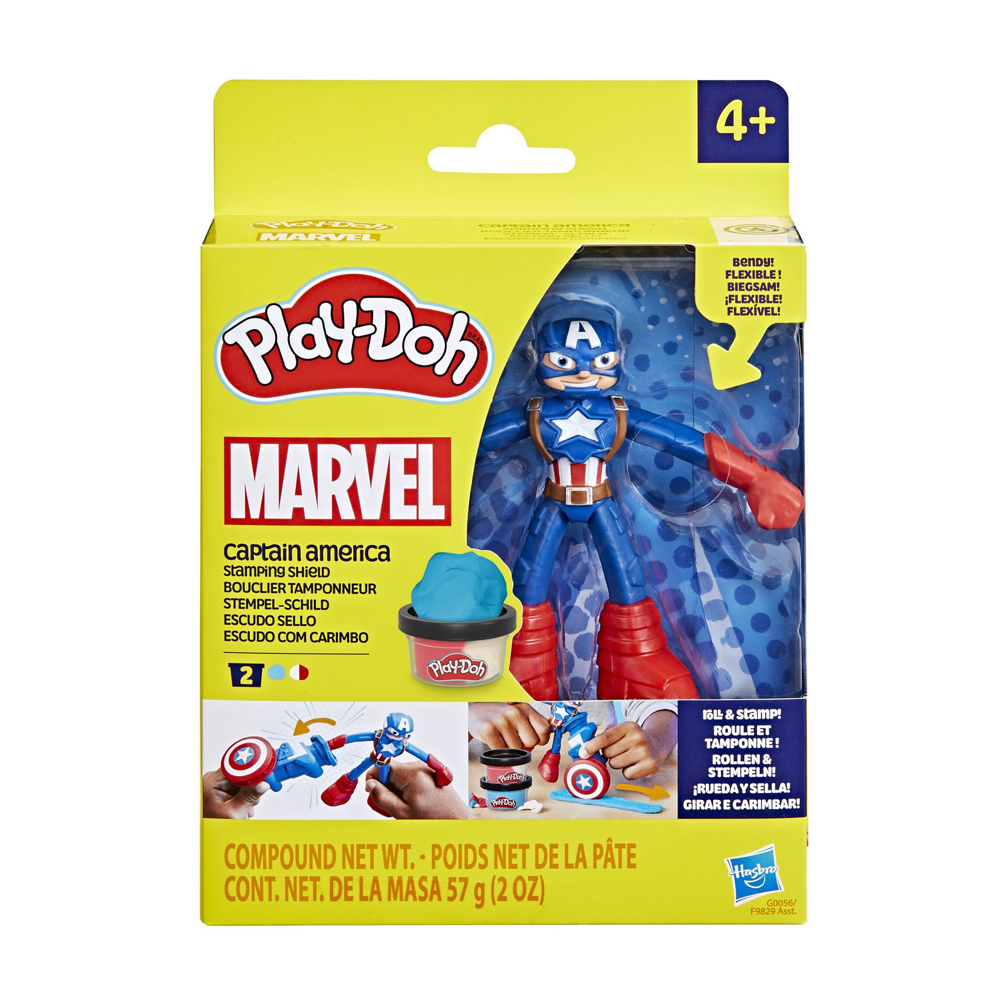 

Набір для ліплення Play-Doh Marvel Captain America Stamping Shield, від 4 років, 5 деталей (F9829/G0056)