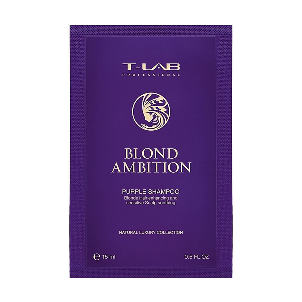 

Шампунь T-LAB Professional Blond Ambition Purple Shampoo для корекції кольору та живлення волосся, 15 мл
