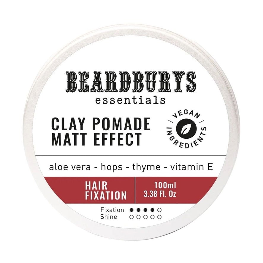 

Чоловіча матова помада для укладання волосся Beardburys Essentials Clay Pomade Matt Effect, 100 мл