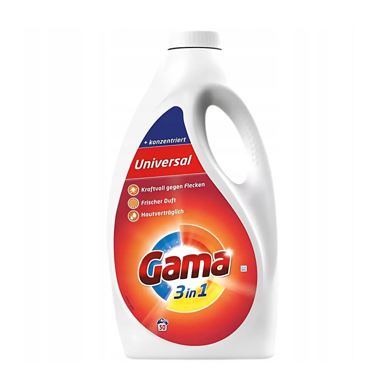 

Гель для прання 3 в 1 Gama Universal, 50 циклів прання, 2.25 л