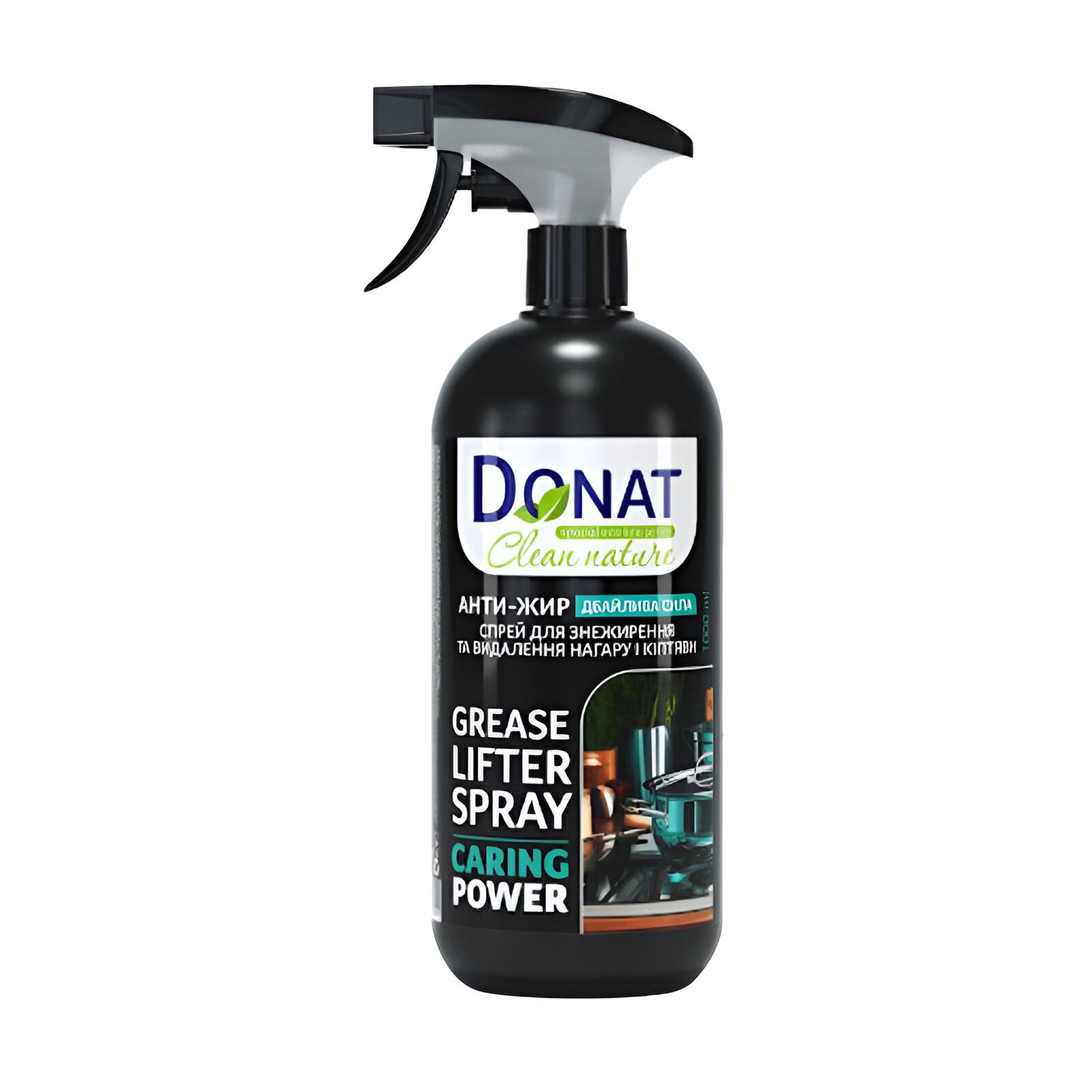 

Спрей для знежирення та видалення нагару і кіптяви Donat Clean Nature Grease Lifter Spray Caring Power Анти-жир Дбайлива сила, 1 л