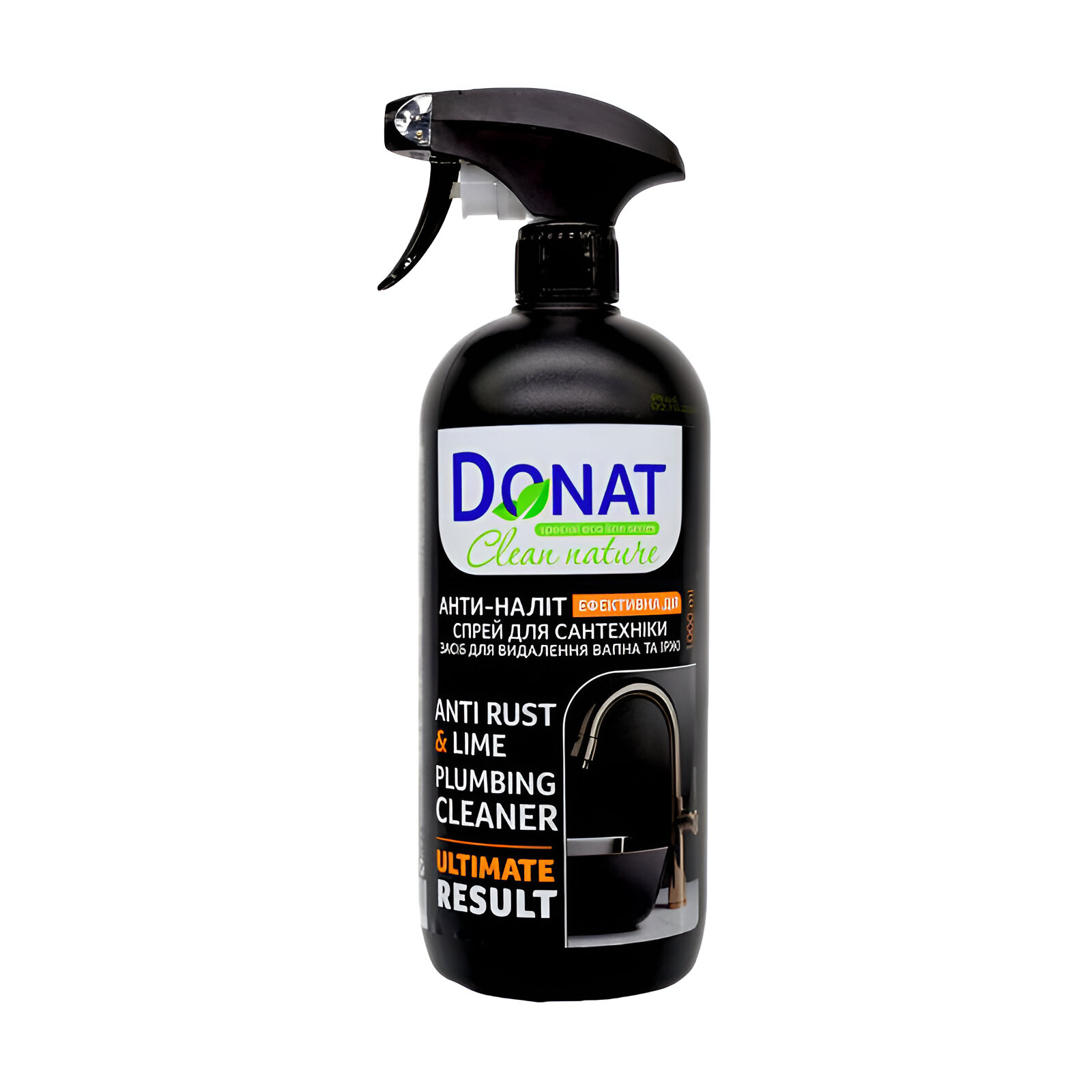

Уцінка! Спрей для сантехніки Donat Clean Nature Anti Rust & Lime Plumbing Cleaner Ultimate Result Анти-наліт Ефективна дія, 1 л