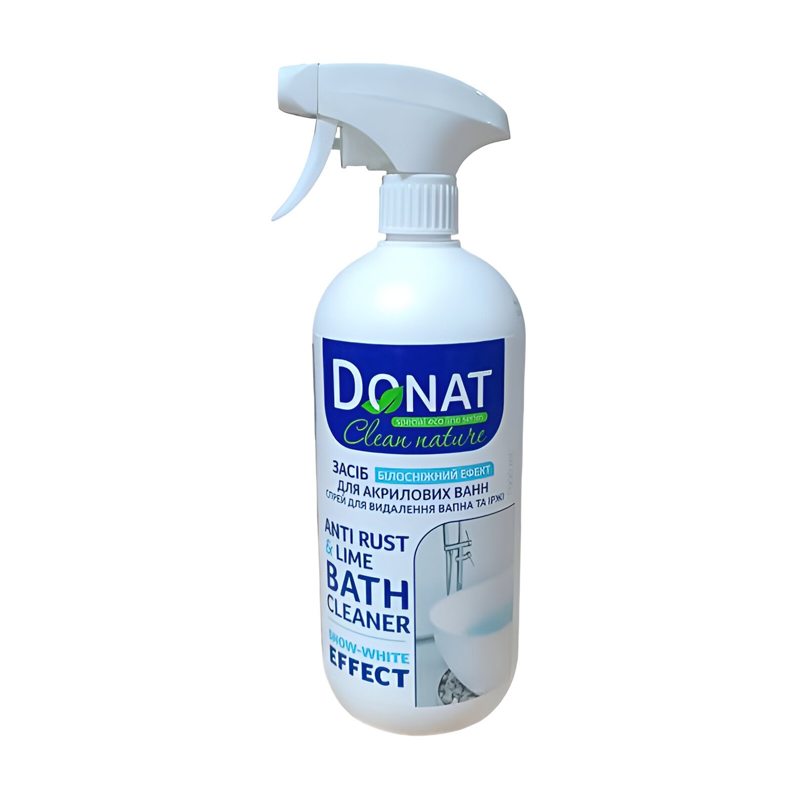 

Засіб для акрилових ванн Donat Clean Nature Anti Rust & Lime Bath Cleaner Snow-White Effect Білосніжний еффект, 1 л