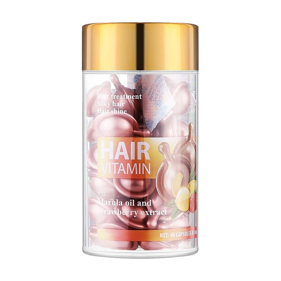 

Вітаміни для волосся LeNika Hair Vitamin з олією марули та екстрактом полуниці, 40*1 мл