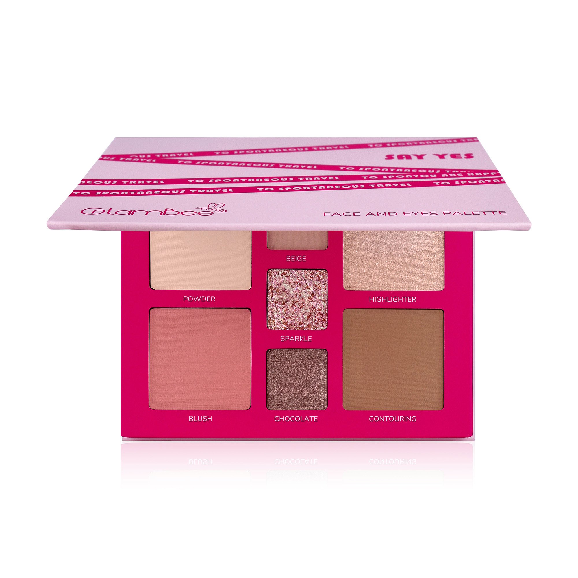 

Палетка для повік та обличчя GlamBee Say Yes To Spontaneous Travel Face and Eyes Palette, 23.3 г