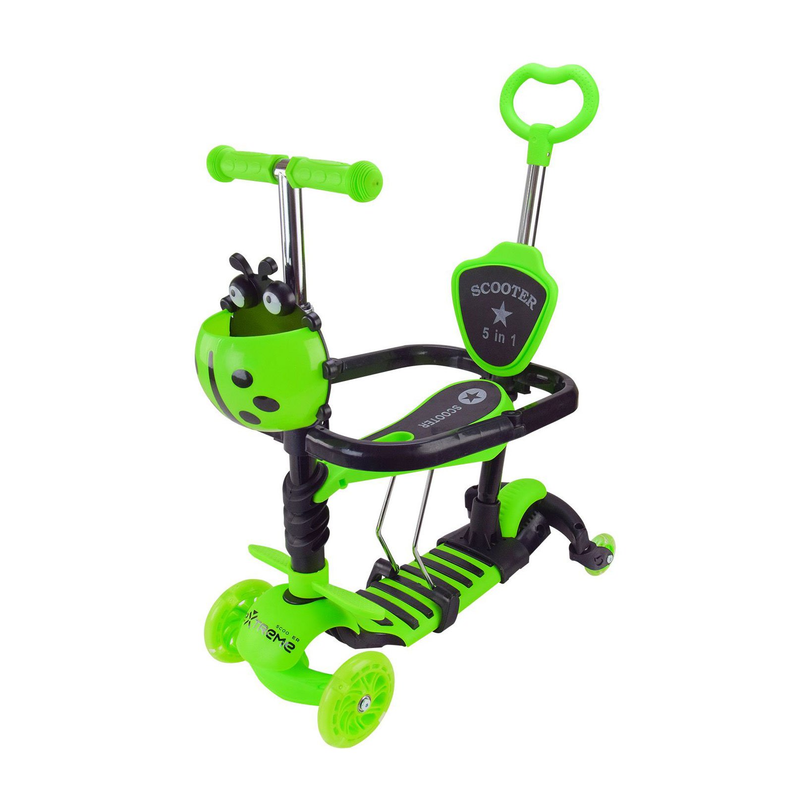 

Дитячий самокат Shantou Jinxing Scooter триколісний, зі світлом, від 3 років, зелений (SC2501)