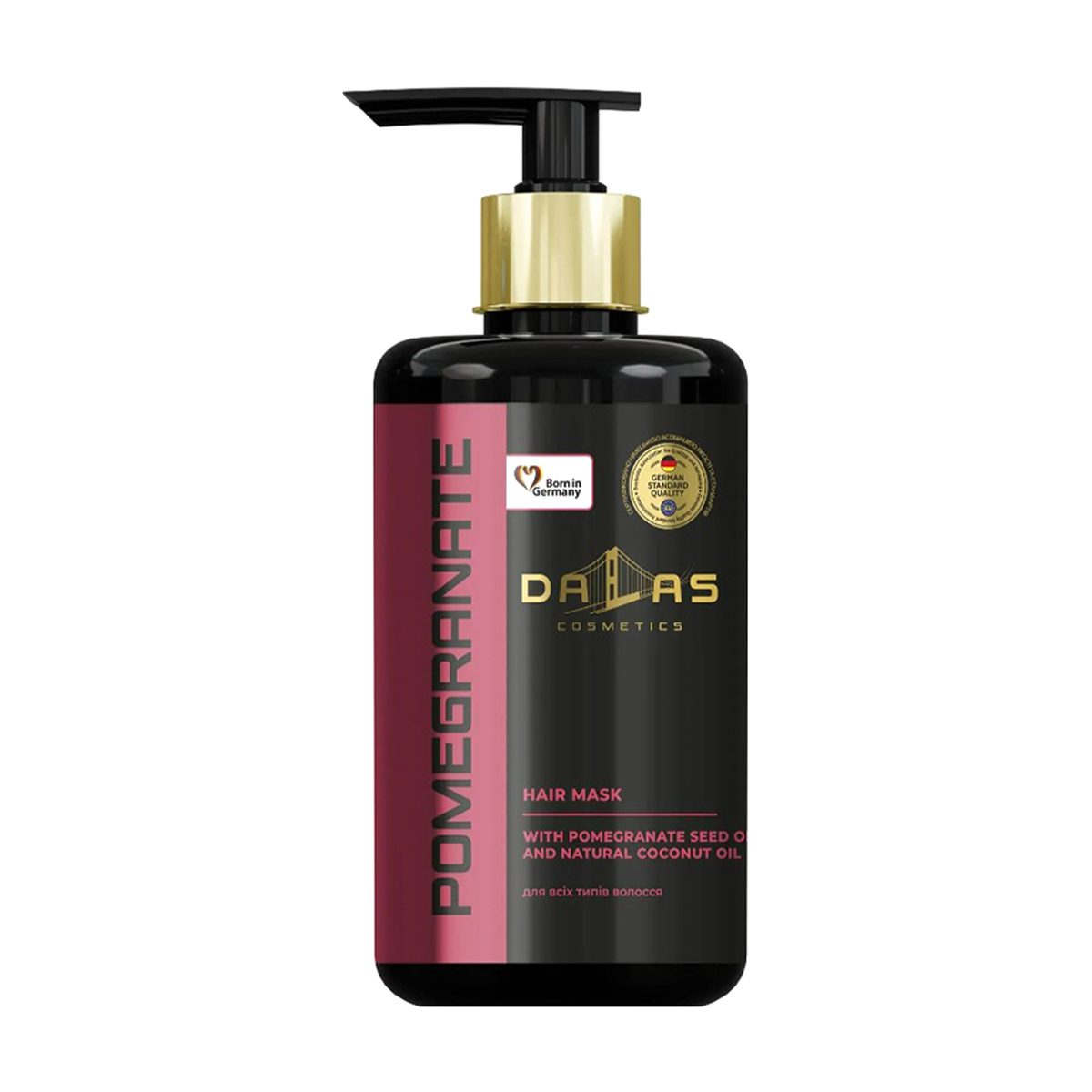 

Маска для волосся Dallas Cosmetics Pomegranate Hair Mask з олією гранатових кісточок та натуральною кокосовою олією, 900 мл