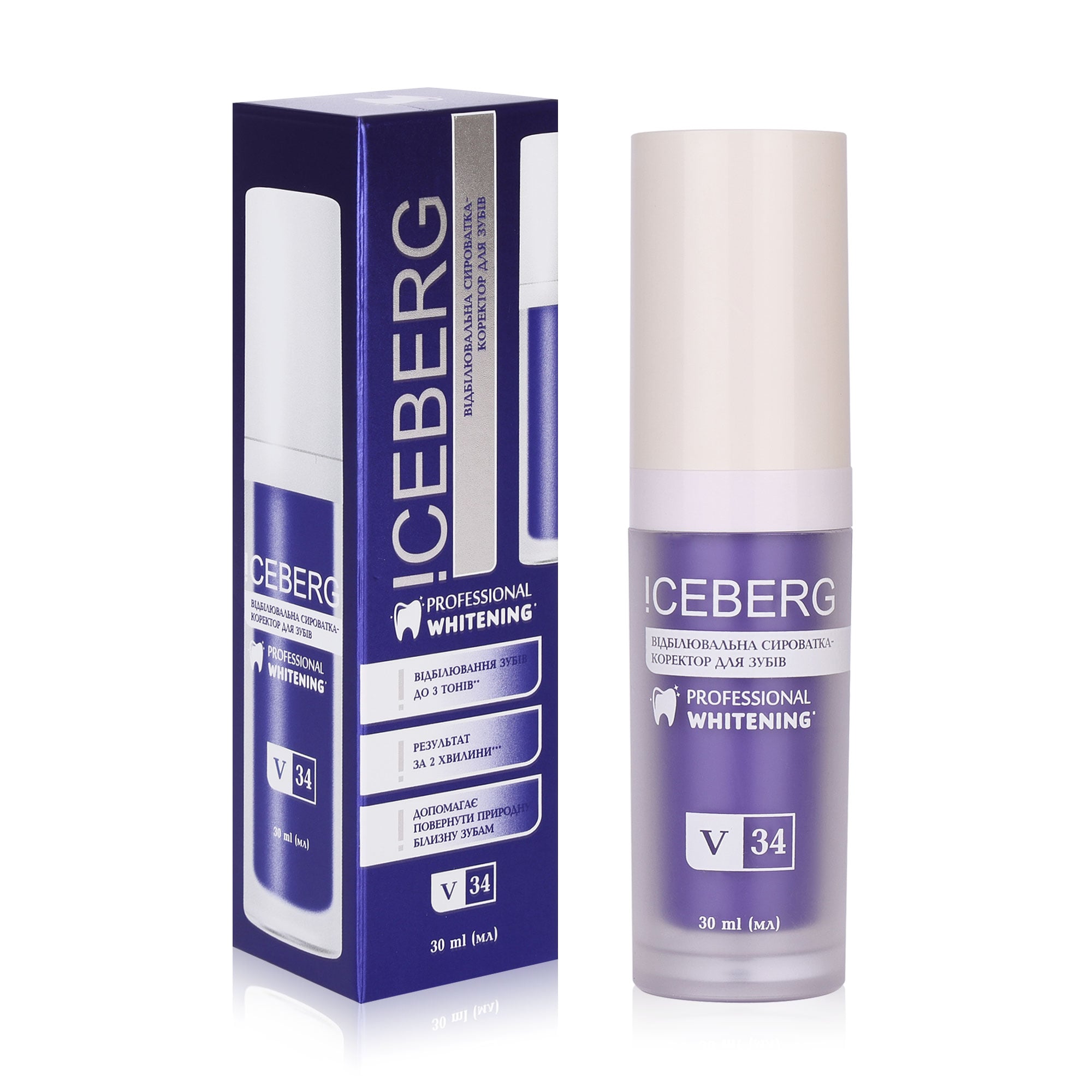 

Відбілювальна сировотка-корректор для зубів !CEBERG Professional Whitening, 30 мл
