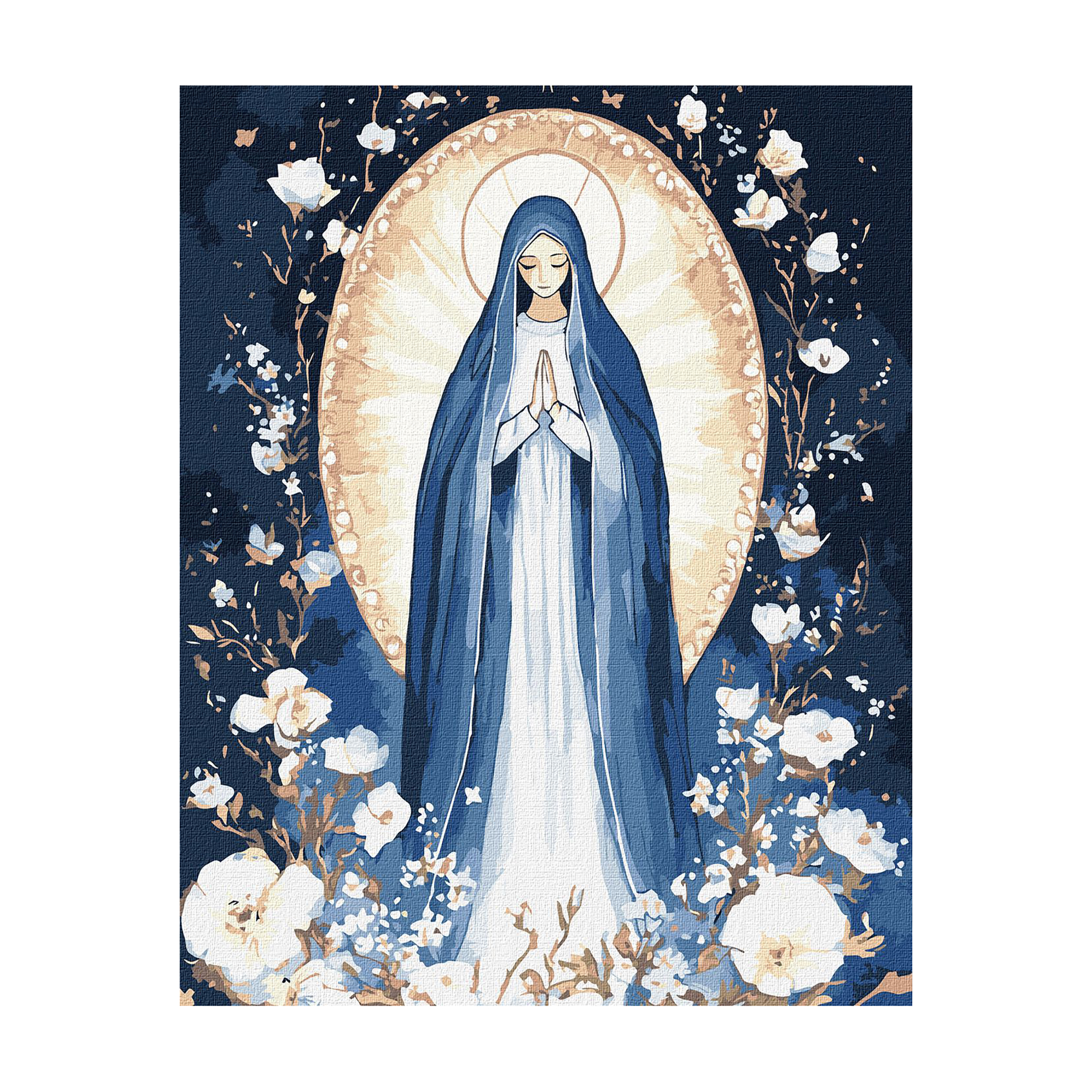 

Картина за номерами Ideyka Непорочна Діва з фарбами металiк, 40*50 см (KHO8535)