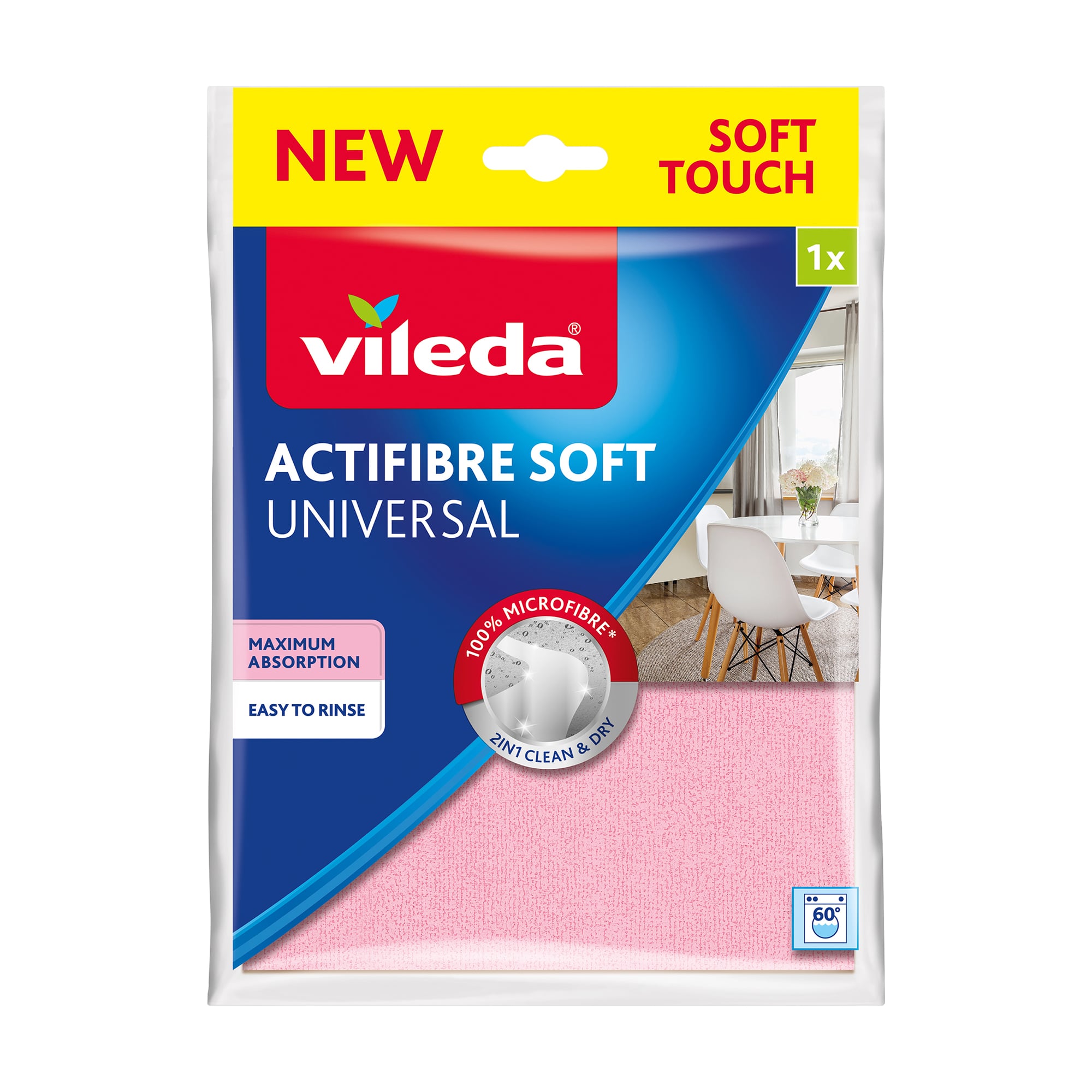 

Серветка для прибирання Vileda Actifibre Soft Universal з мікрофібри, 1 шт