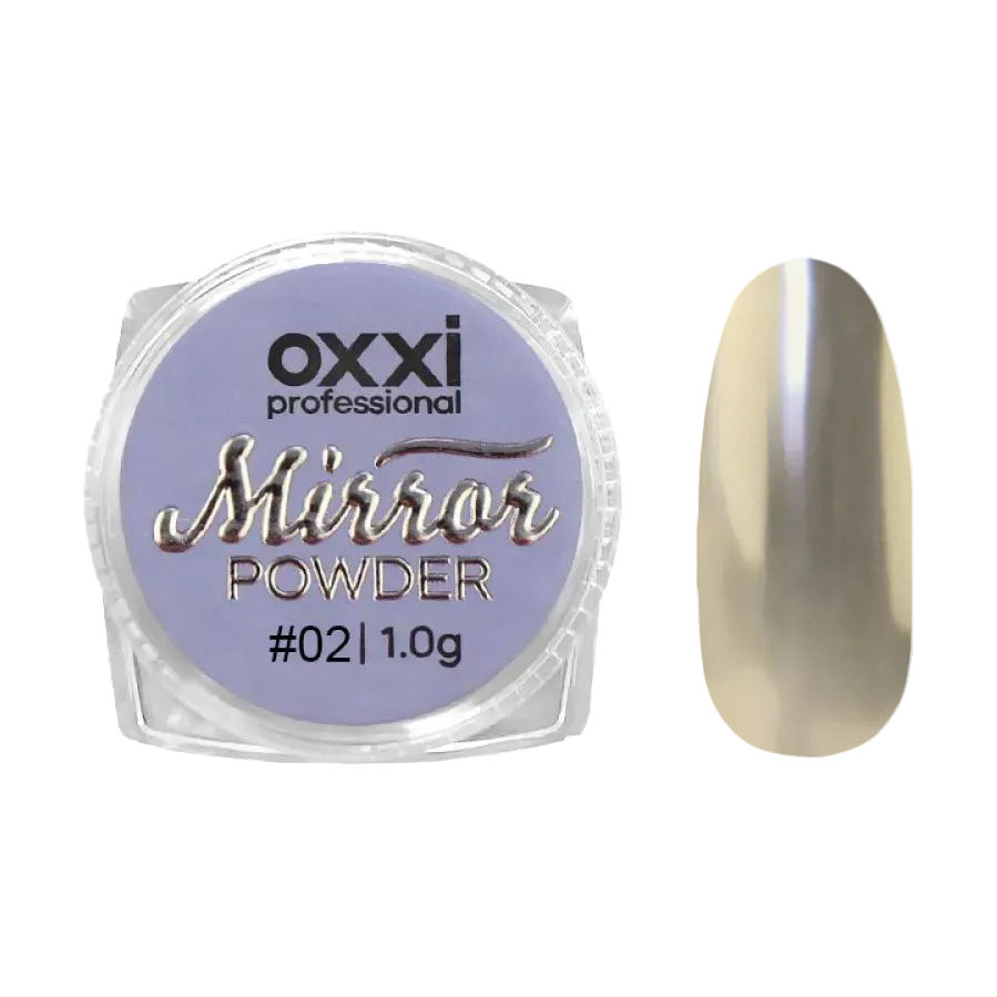 

Дзеркальна пудра-втирка для нігтів Oxxi Professional Mirror Powder 02, 1 г