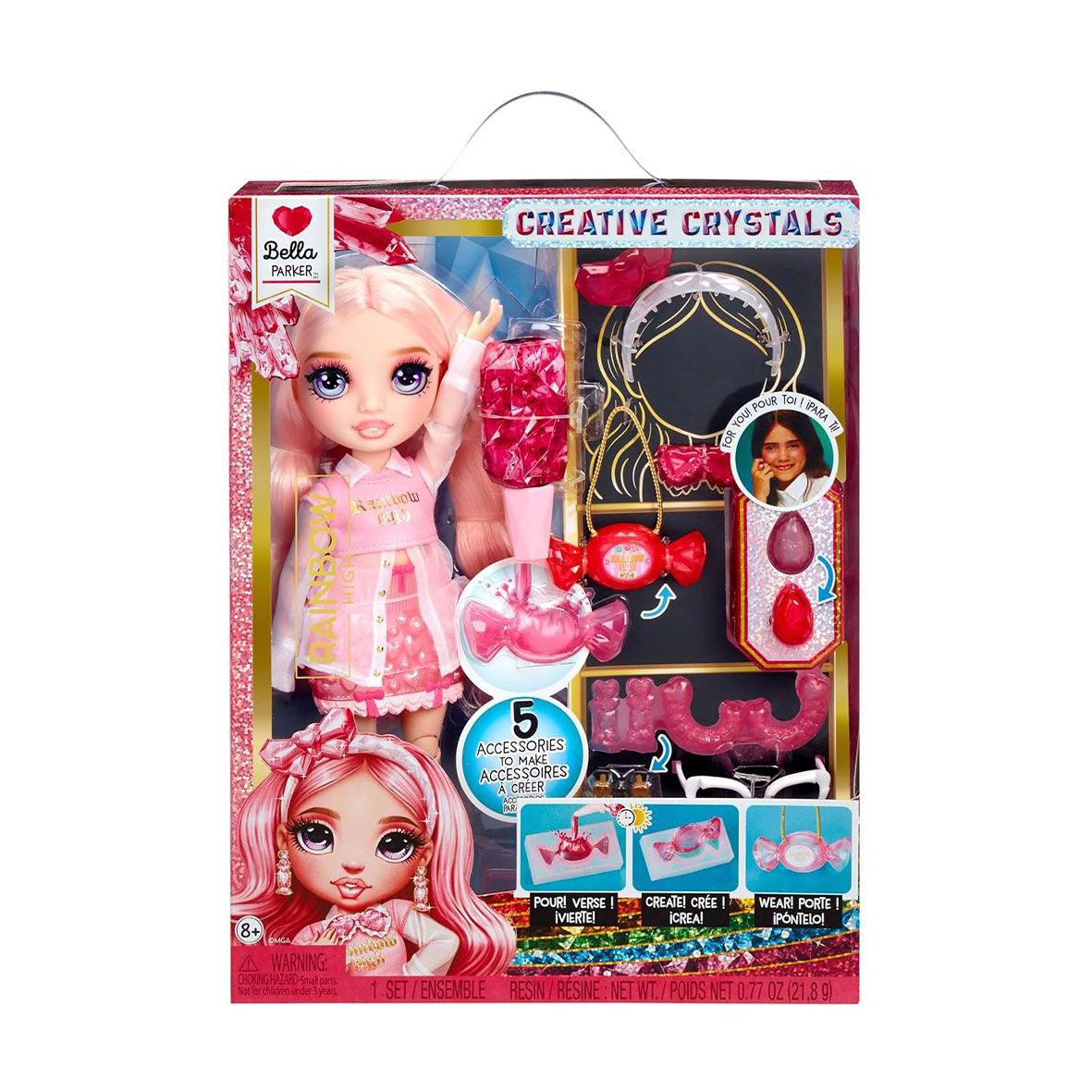 

Дитячий ігровий набір з лялькою Rainbow High Creative Crystals Белла, з аксесесуарами, 27 см, від 8 років (121367)