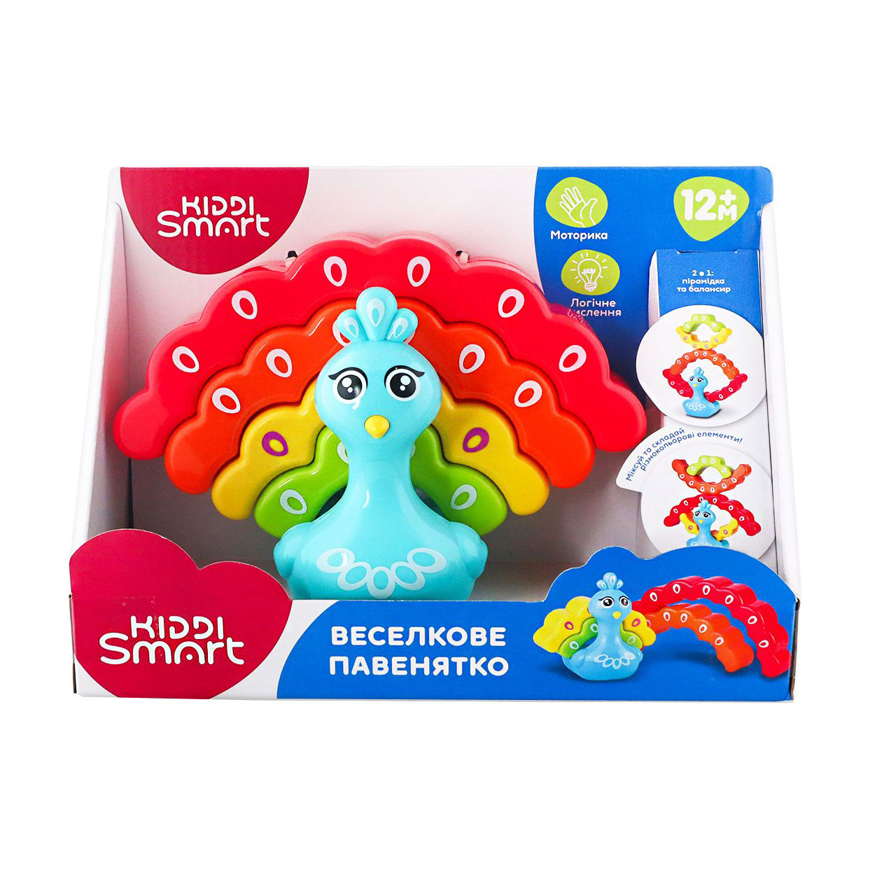 

Дитяча розвивальна іграшка Kiddi Smart Веселкове павенятко, від 1 року (4508-KS)
