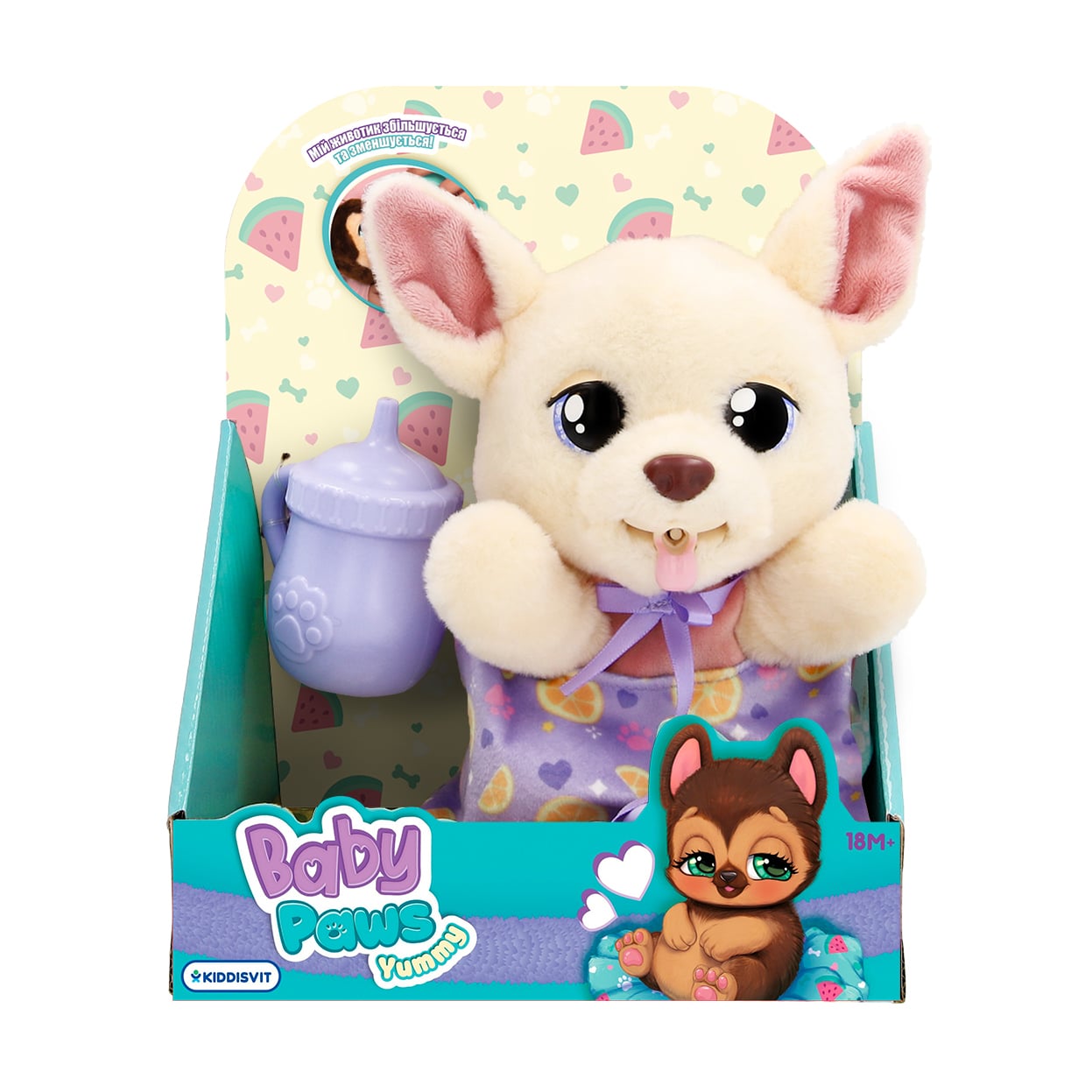 

Інтерактивна м'яка іграшка Baby Paws Yummy Чихуахуа з аксесуарами, від 1.5 років, 17.8 см (926370IM)