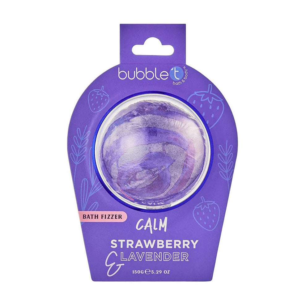 

Бомбочка для ванни Bubble T Bath Fizzer Calm Strawberry & Lavender, 150 г