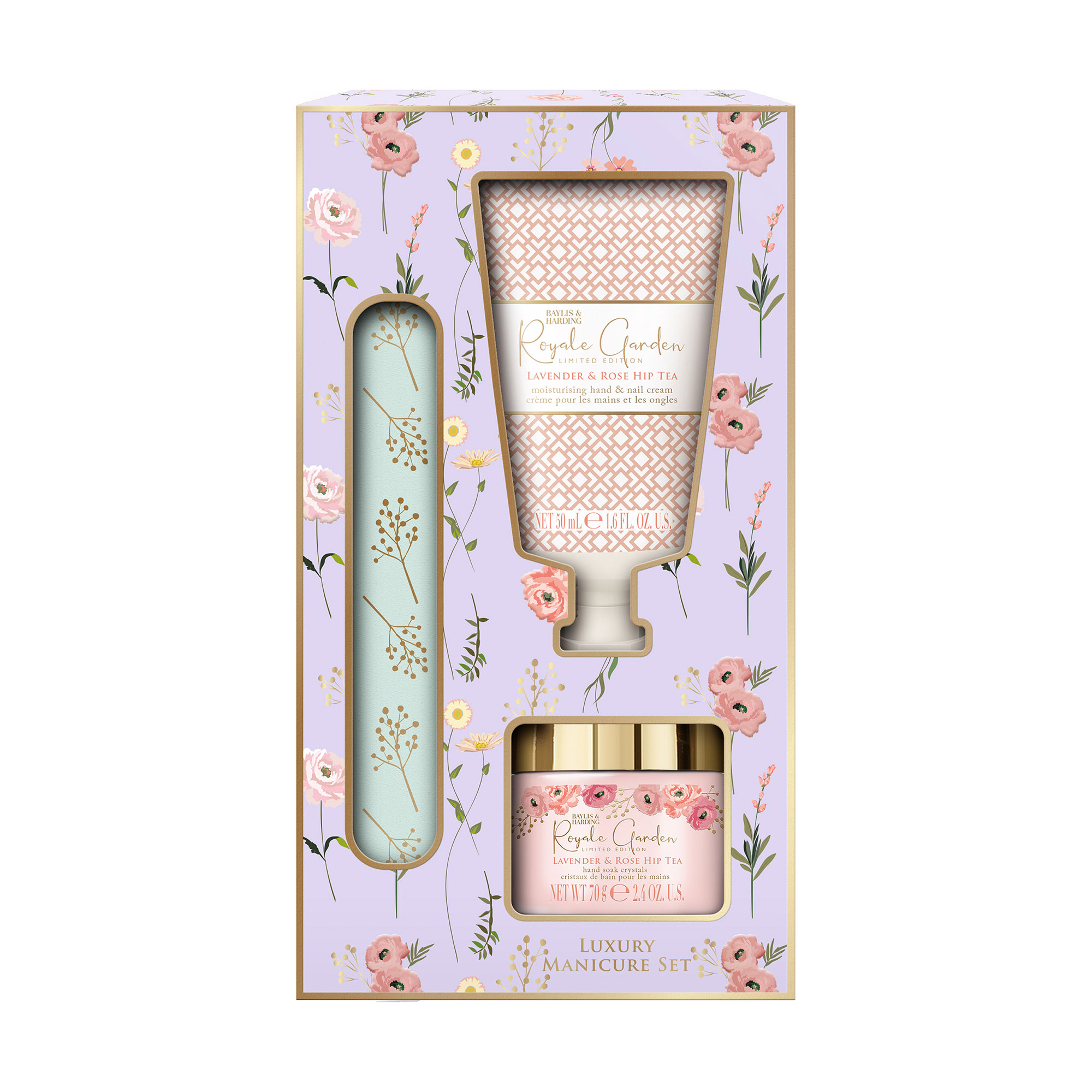 

Набір Baylis & Harding Royale Garden Rose, Poppy & Vanilla Luxury Manicure Gift Set (крем для рук, 50 мл + сіль для рук, 70 г + пилочка для нігтів)