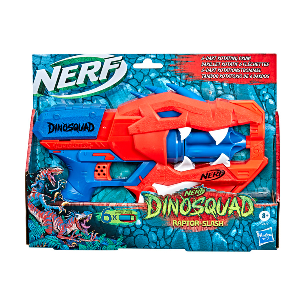 

Іграшковий бластер Nerf DinoSquad Raptor-Slash, 6.7*32*24 см, від 8 років, 6 стріл (F2475)