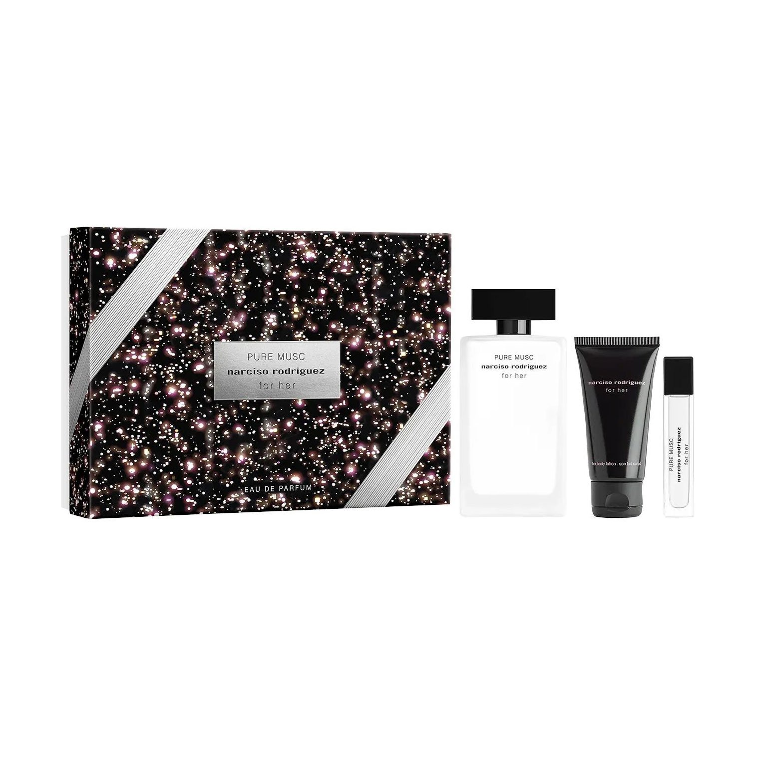 

Парфумований набір жіночий Narciso Rodriguez For Her Pure Musc (парфумована вода, 100 мл + лосьйон для тіла, 50 мл + парфумована вода, 10 мл)