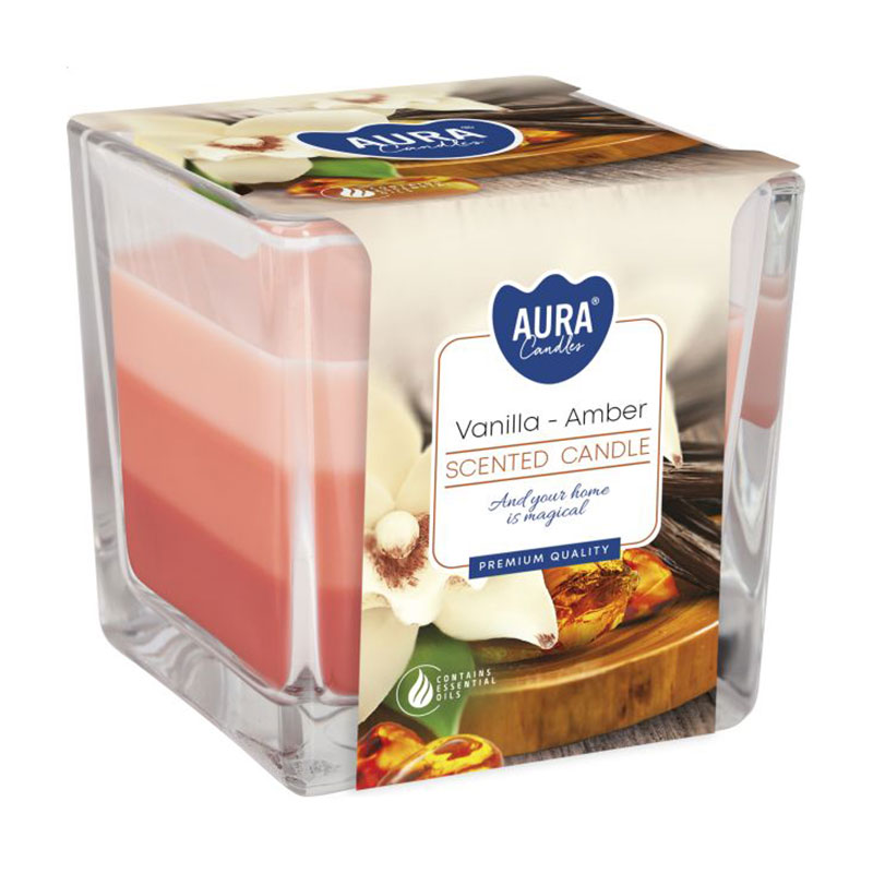 

Ароматична свічка в квадратній склянці Bispol Scented Candle Vanilla Amber, 170 г (snk80-355)